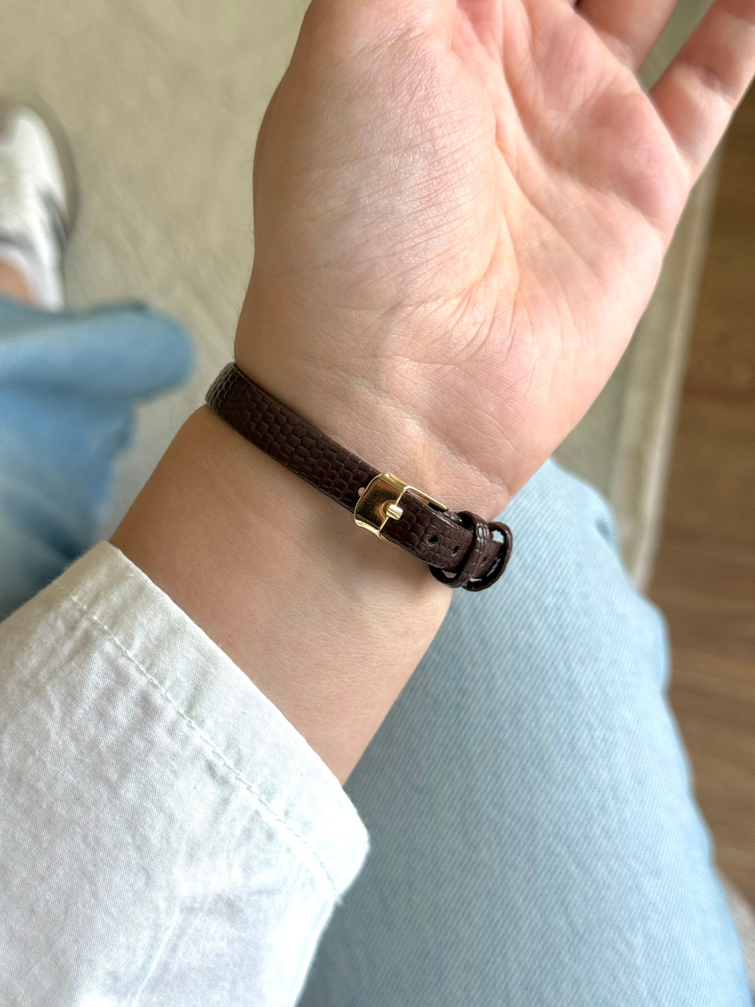 Lida Minimal Desenli Deri Kayış Vintage Model Kadın Kol Saati Kahverengi