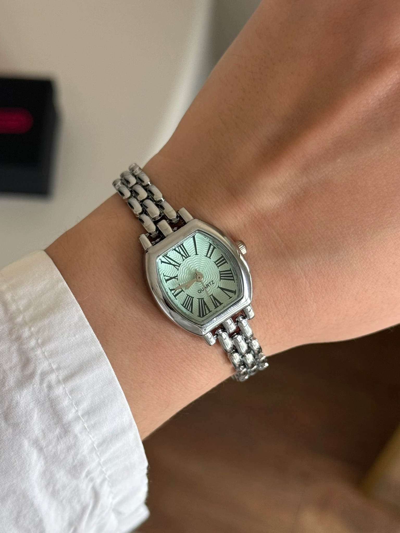 Volenda Vintage Model Kadın Kol Saati - Gümüş-Mint Yeşili Kadran