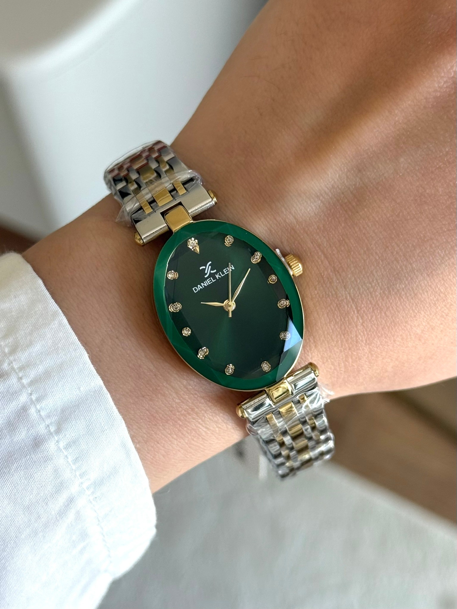Daniel Klein Garantili Premium Kadın Kol Saati Gold-Gümüş Renk (Yeşil Kadran) RSDK-131