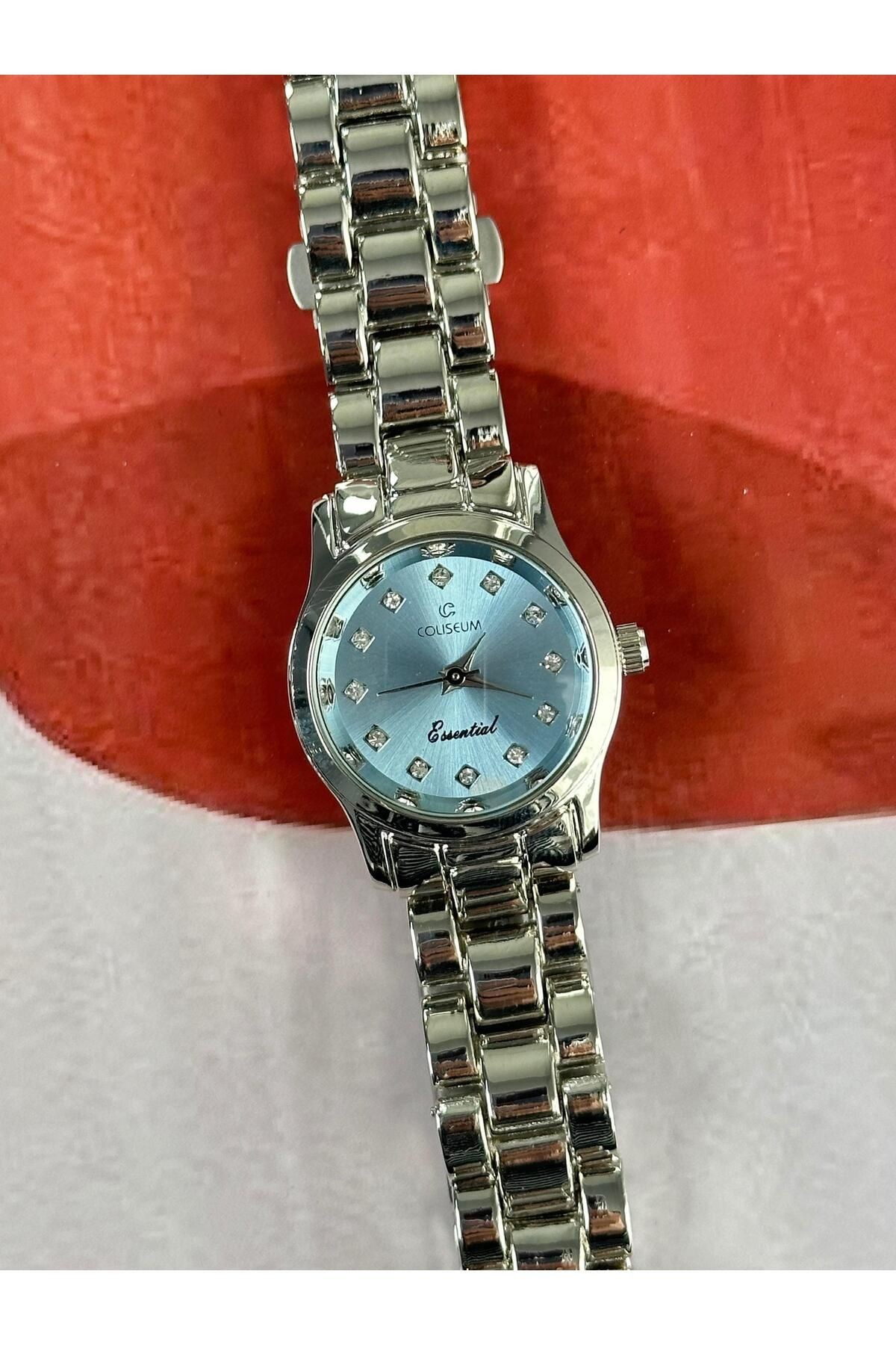 Jesse Özel Seri Kadın Gümüş Renk Mavi Kadran Çelik Minimal Vintage Yeni Sezon Gümüş Kol Saati