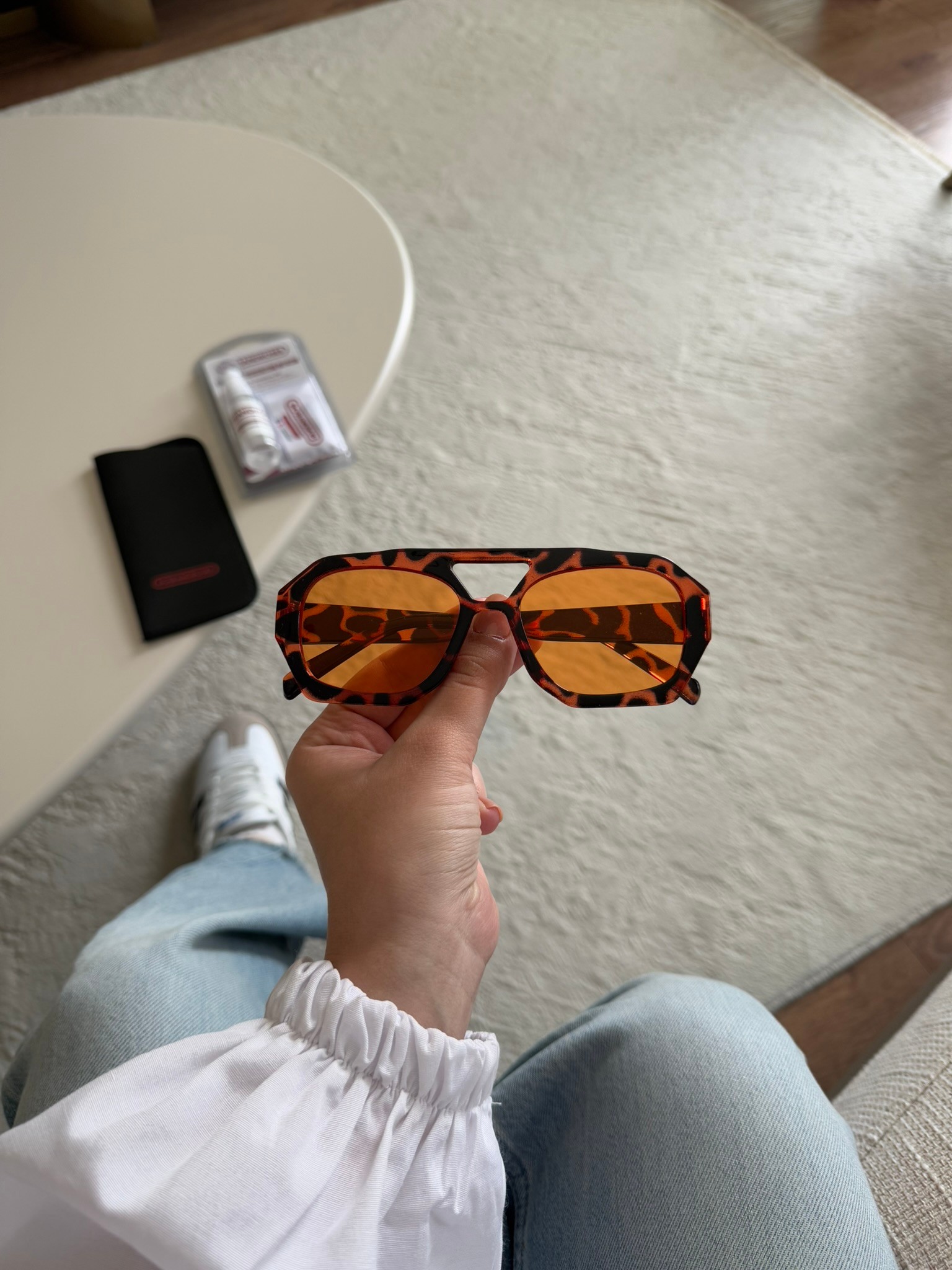 Vehile Orijinal Model Güneş Gözlüğü Leopar Çerçeve Turuncu Cam