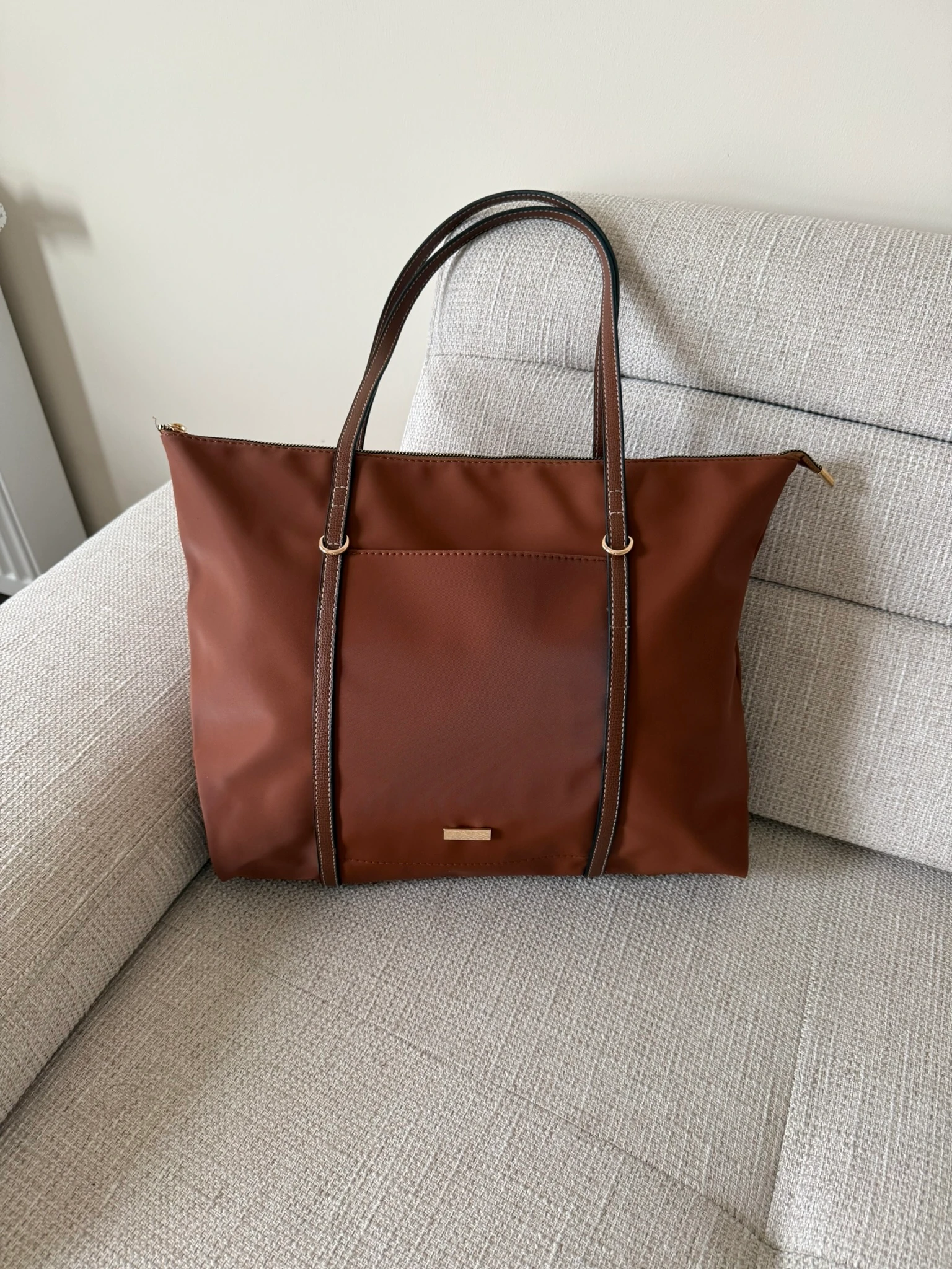 Manola Şeritli Ön Gözlü Kadın Shopper Çanta