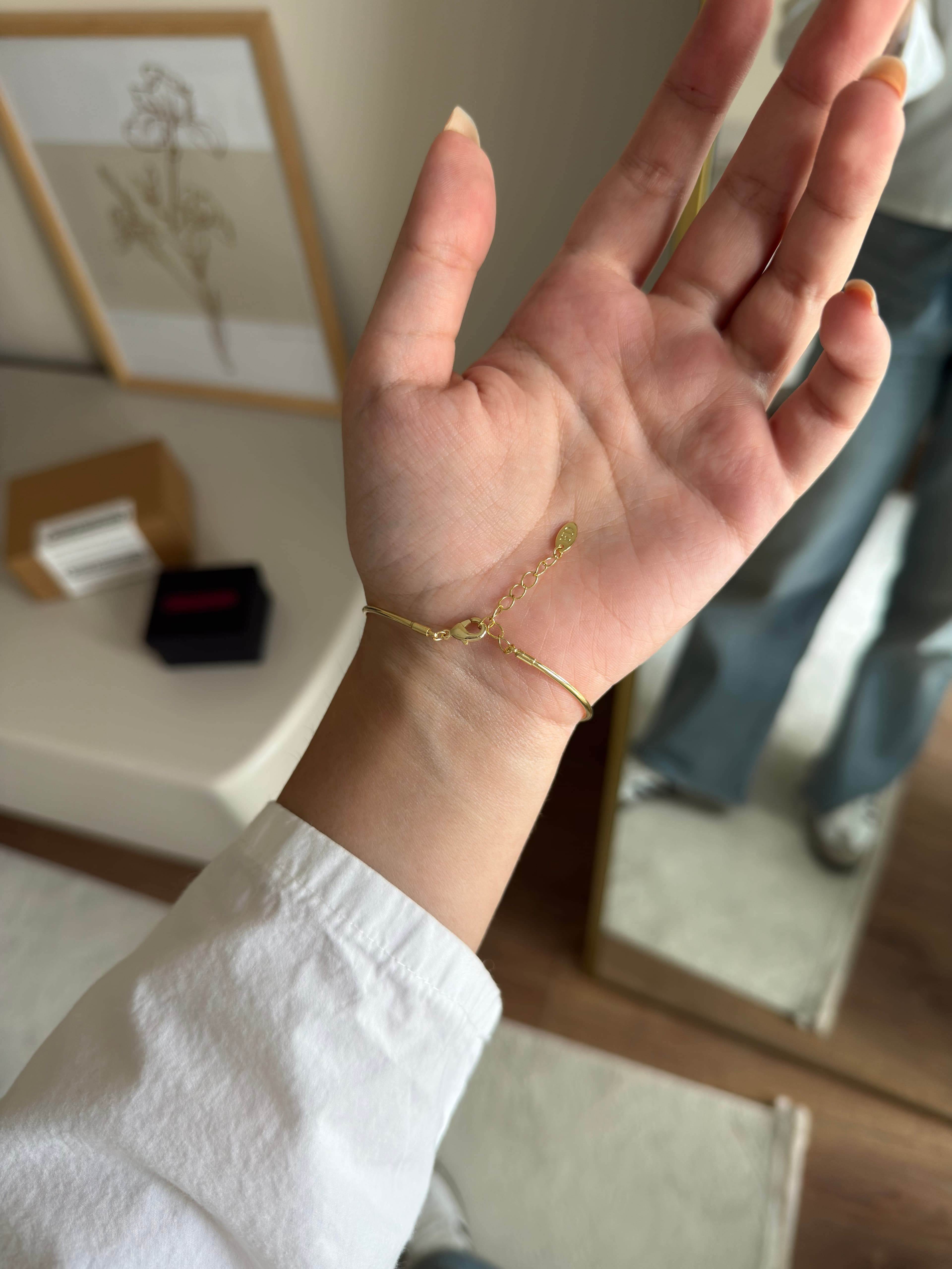 Ajda Tasarım Figürlü Zarif Bileklik Gold Renk 5
