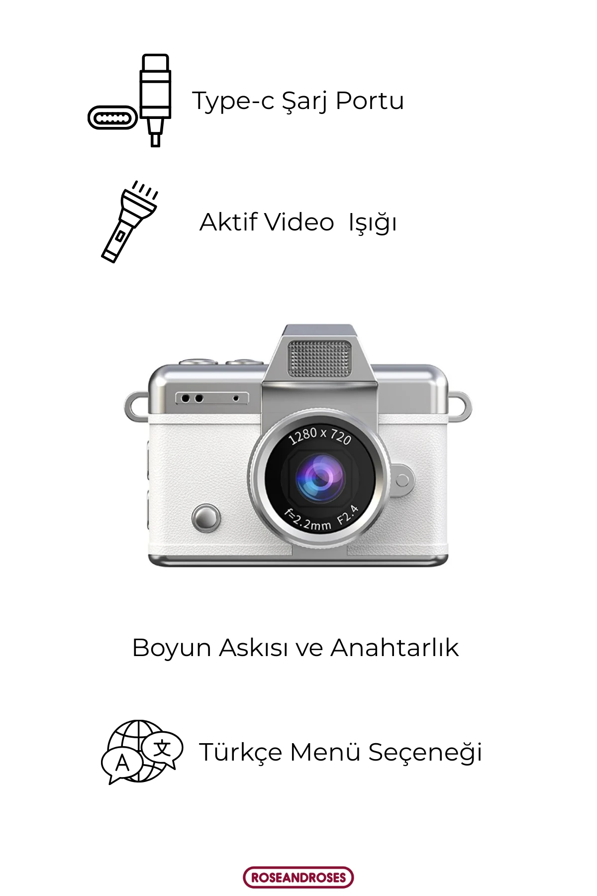 Minyatür Dönen Ekran Video Foto Kamera