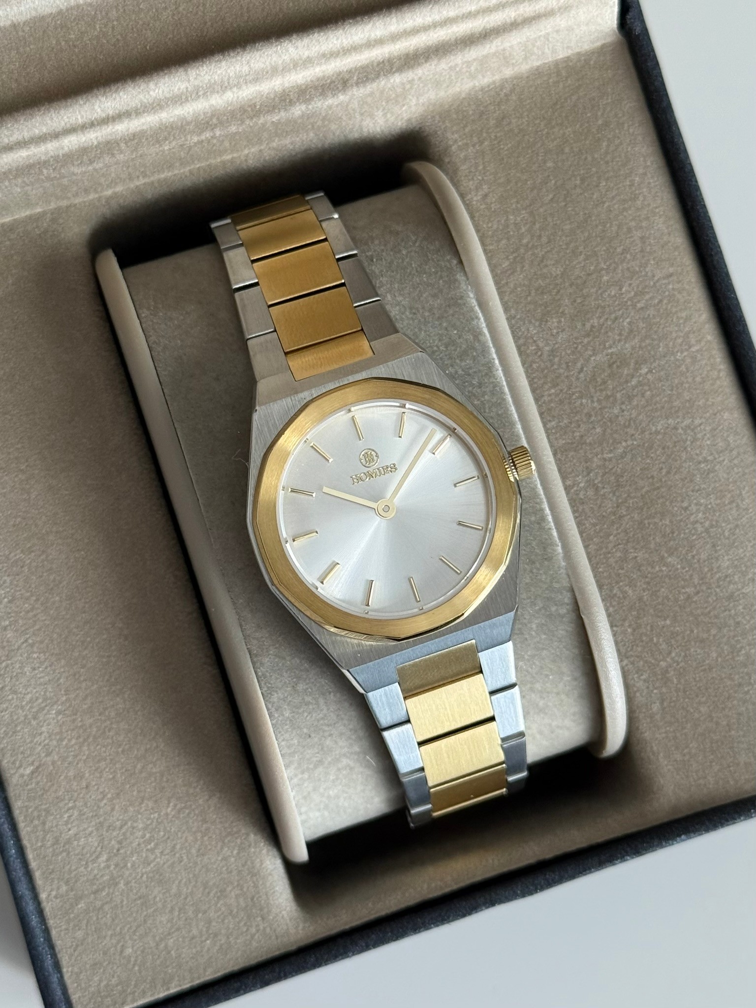 Homies Garantili Premium Kadın Kol Saati Gold-Gümüş (Beyaz Kadran) RSHMS-254