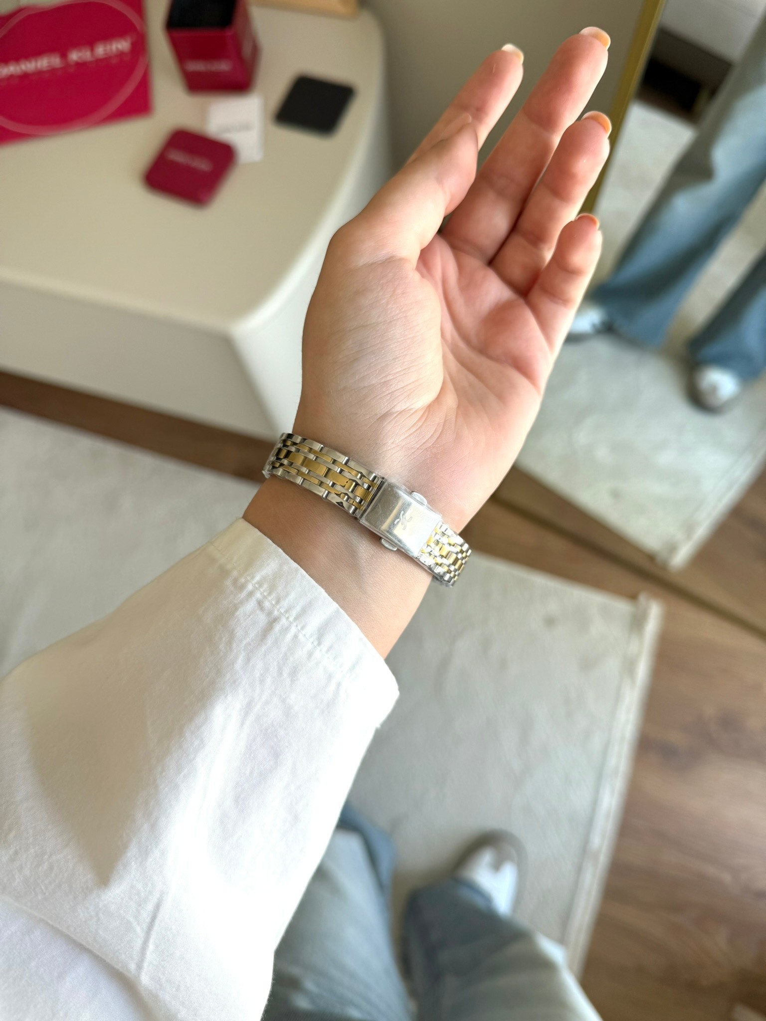 Daniel Klein Garantili Premium Kadın Kol Saati Gold-Gümüş Renk (Yeşil Kadran) RSDK-131