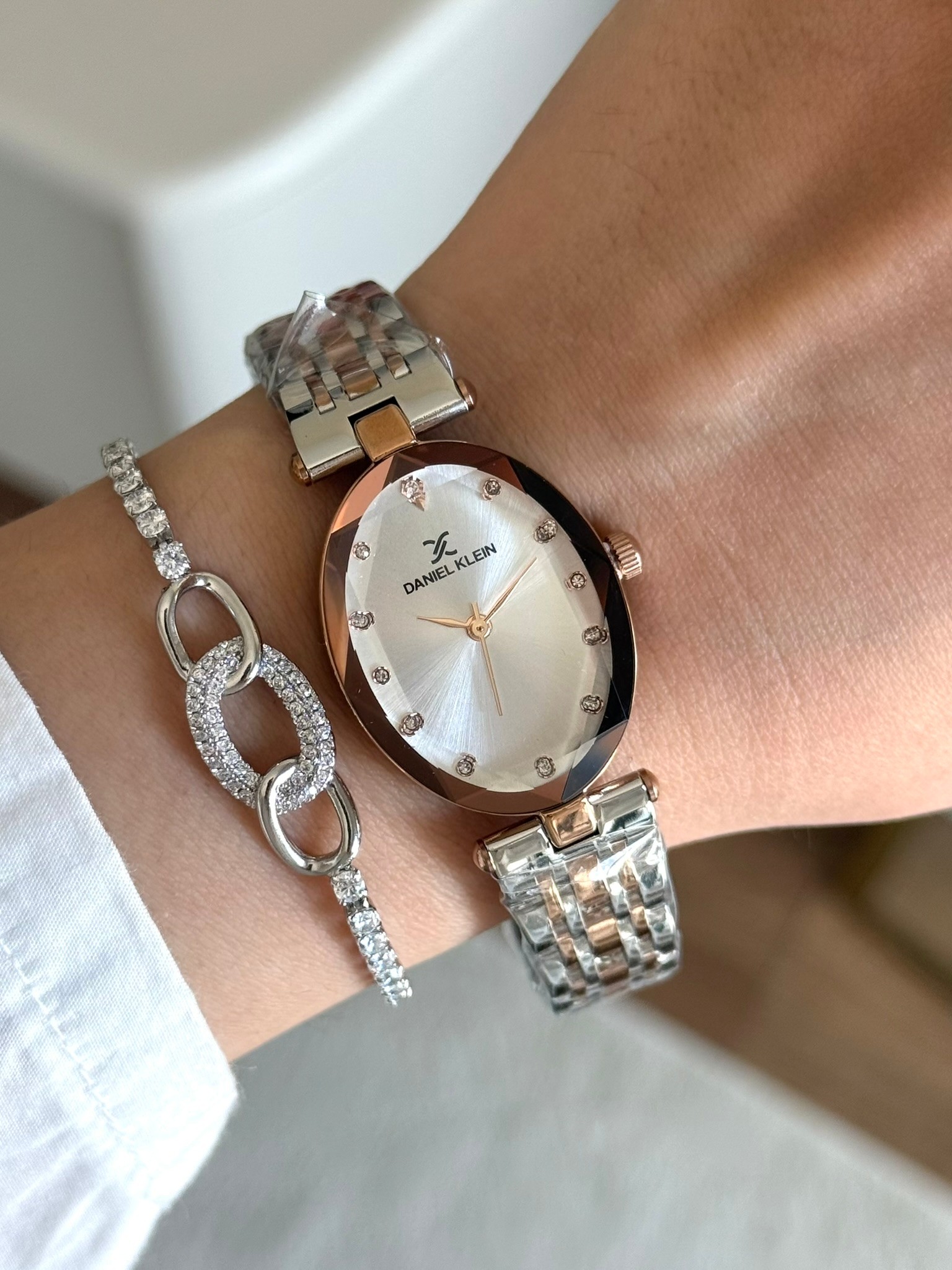 Daniel Klein Garantili Premium Kadın Kol Saati Rose-Gümüş Renk (Beyaz Kadran) RSDK-132