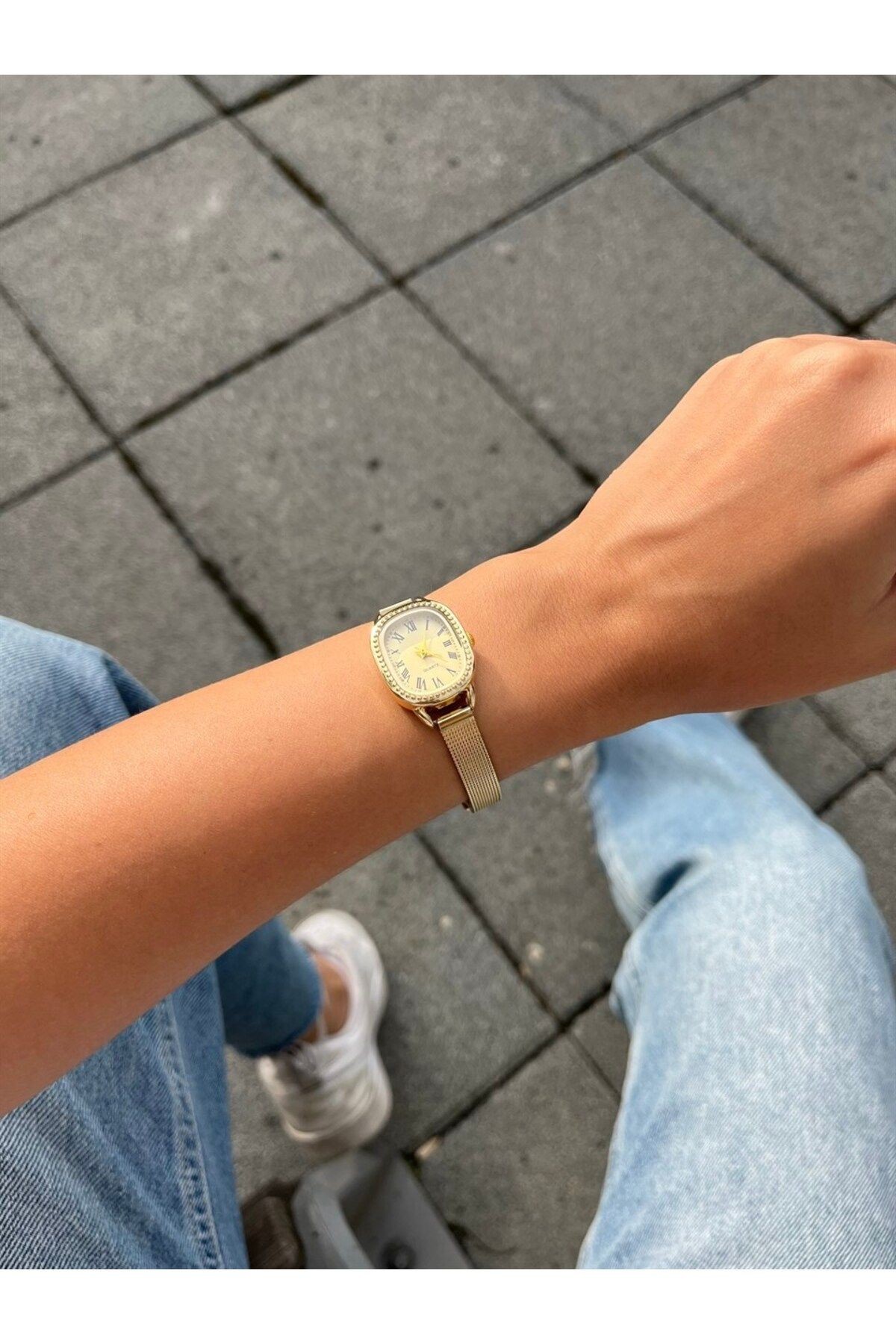 Sante Gold Hasır Kordon Saat