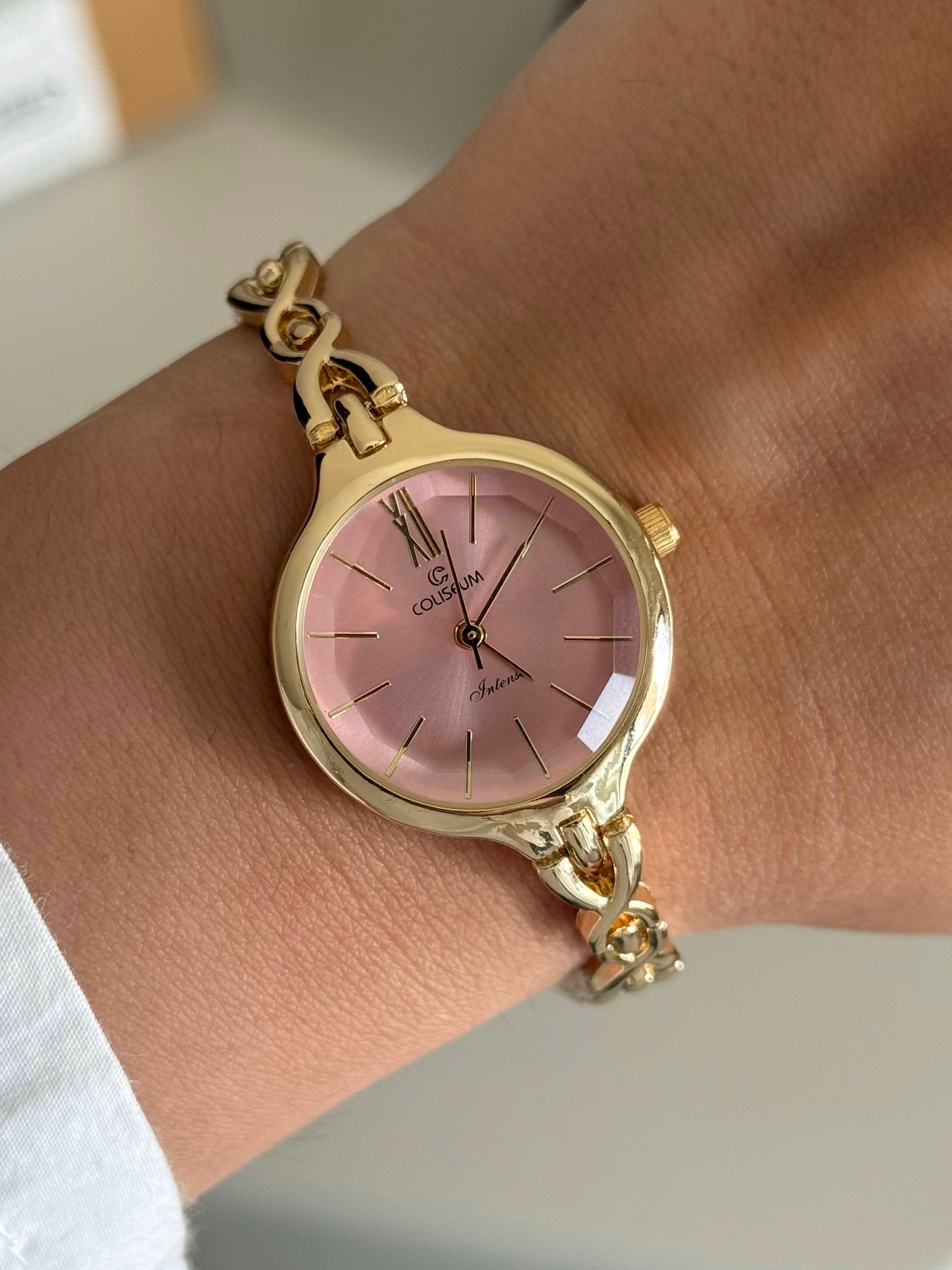 Wora İnce Kordon Kadın Kol Saati Gold (Pembe Kadran)