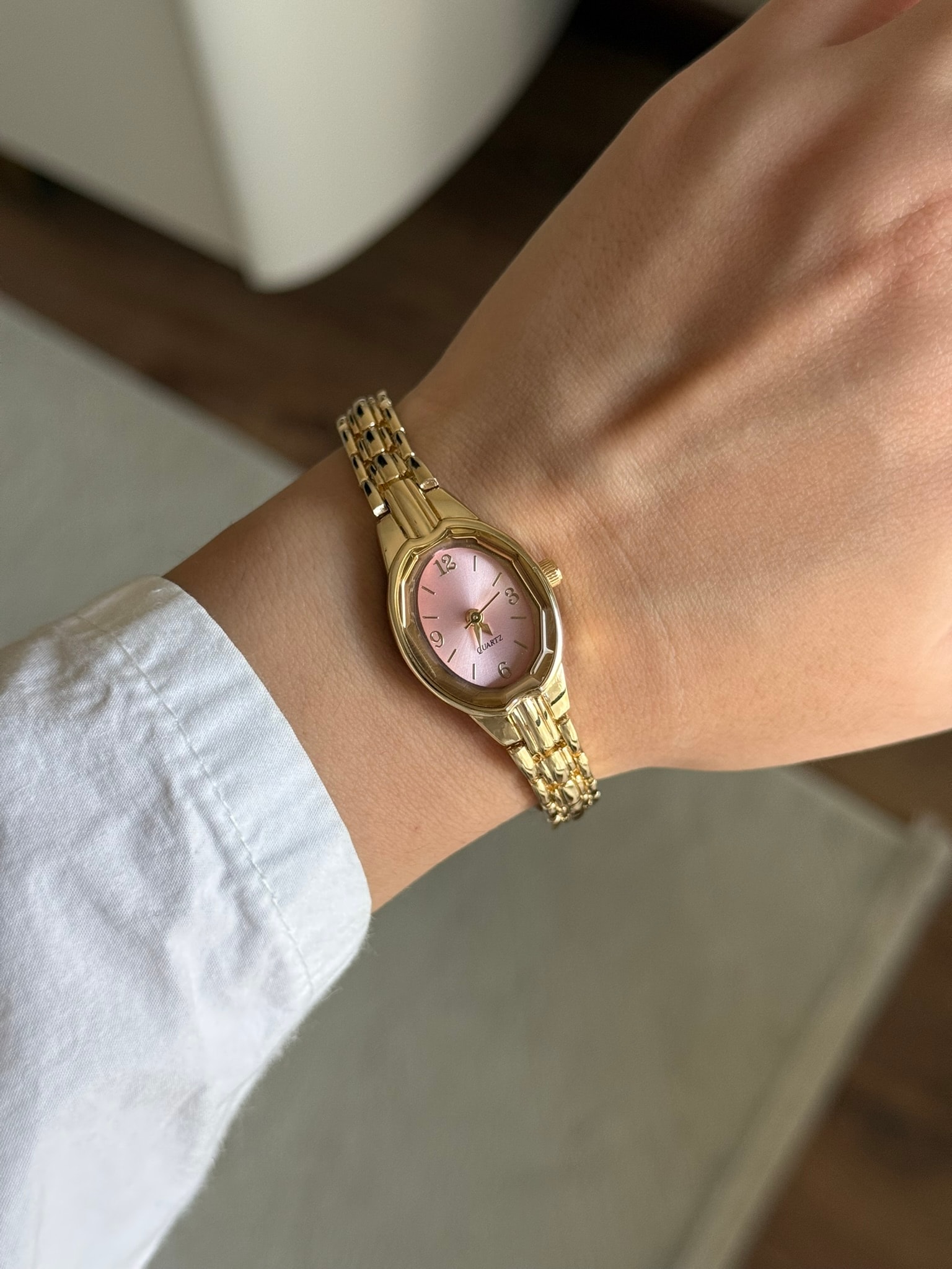 Bonfesa Minimal Kadın Kol Saati Gold (Pembe Kadran)