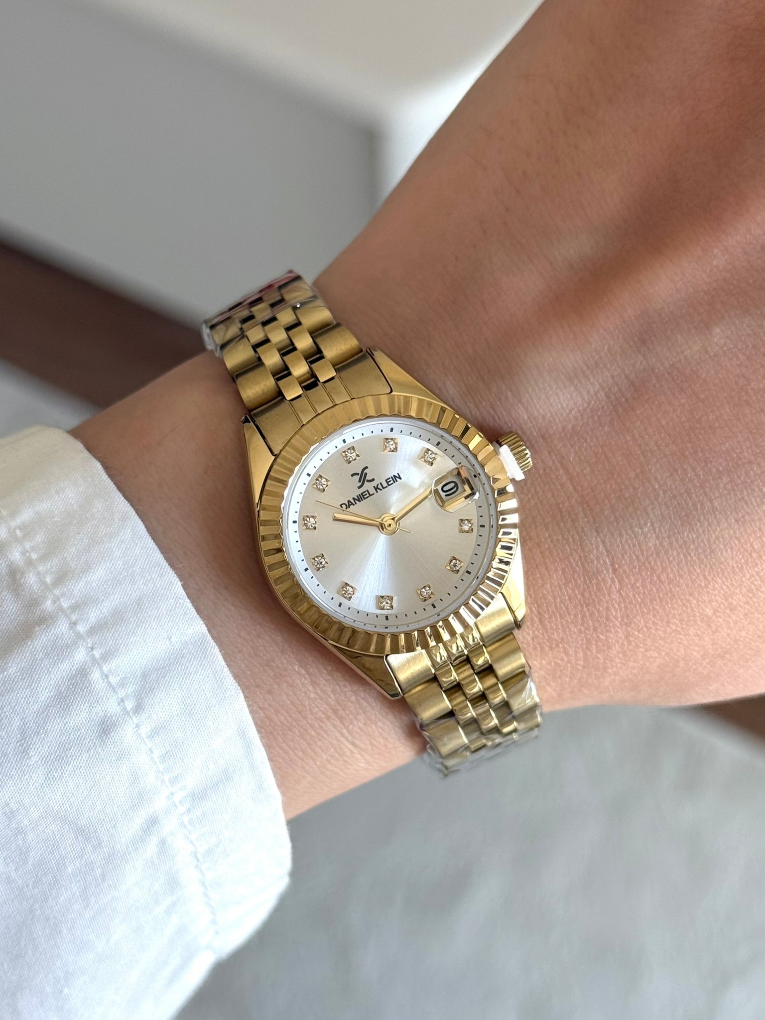 Daniel Klein Garantili Premium Kadın Kol Saati Gold Renk (Beyaz Kadran) RSDK-127