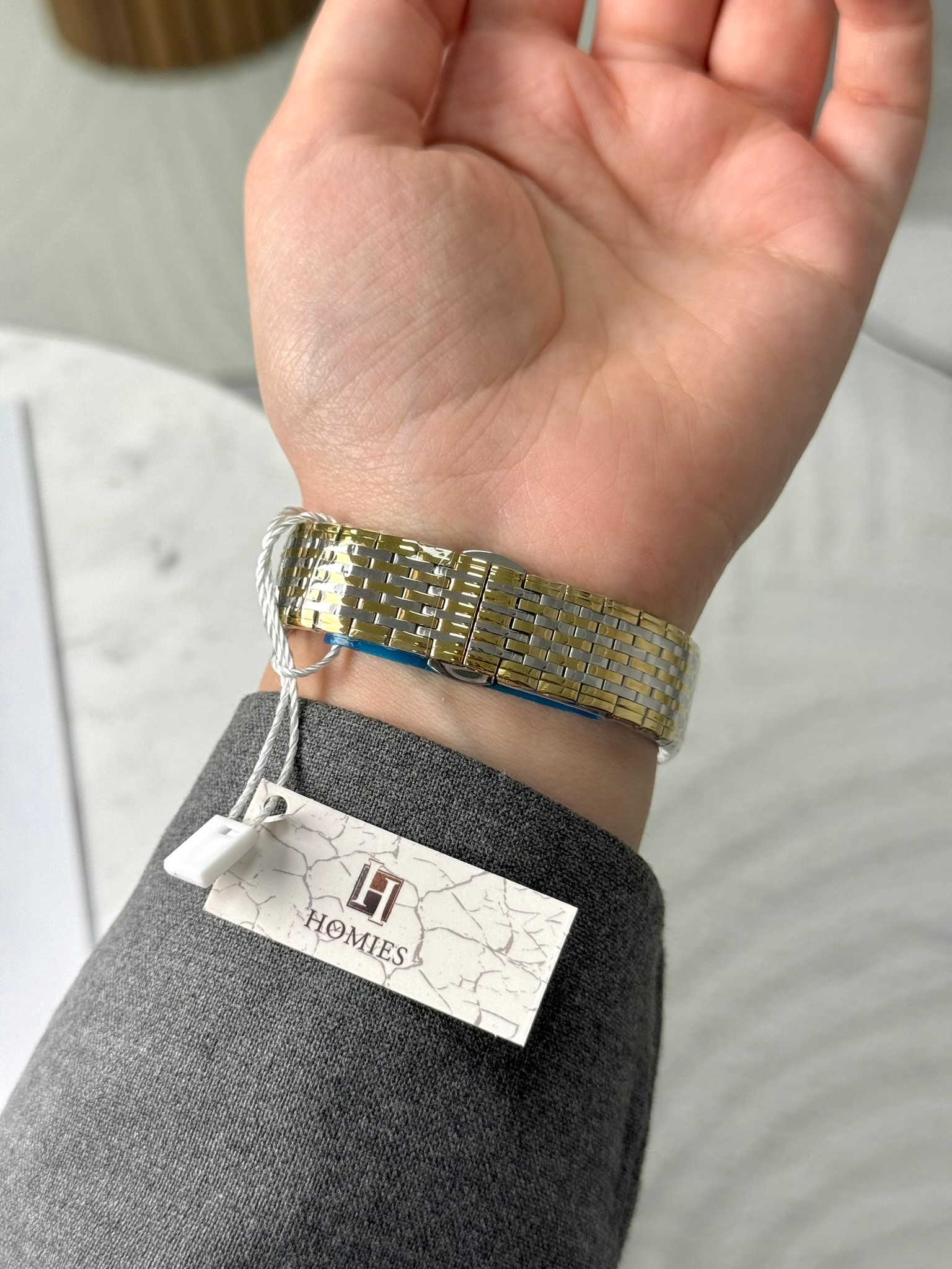 Homies Garantili Premium Kadın Kol Saati Gold-Gümüş (Beyaz Kadran) RSHMS-211