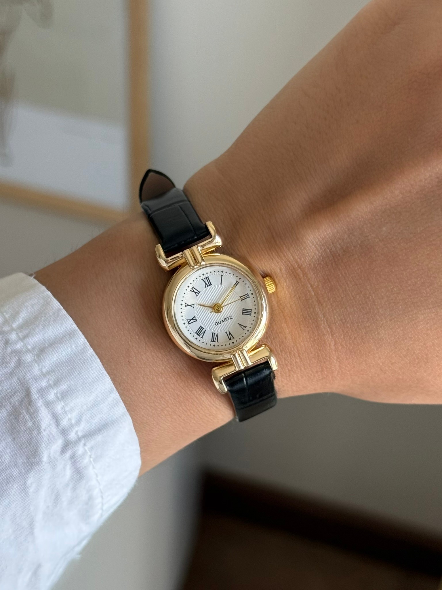 Frena Vintage Model Yeni Sezon Deri Kayış Kadın Kol Saati Siyah