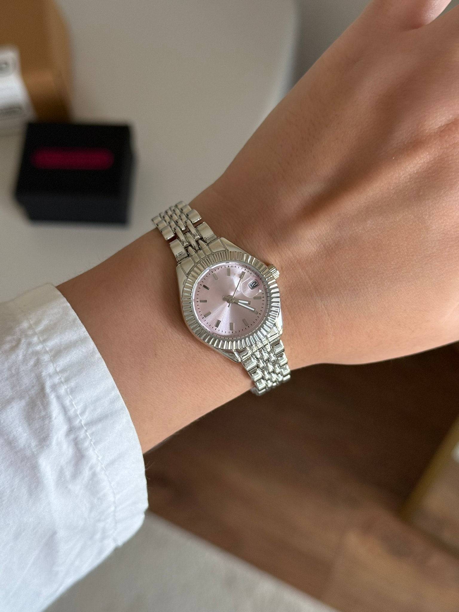 Rofeta Muadil Model Kadın Kol Saati - Gümüş-Pembe Kadran