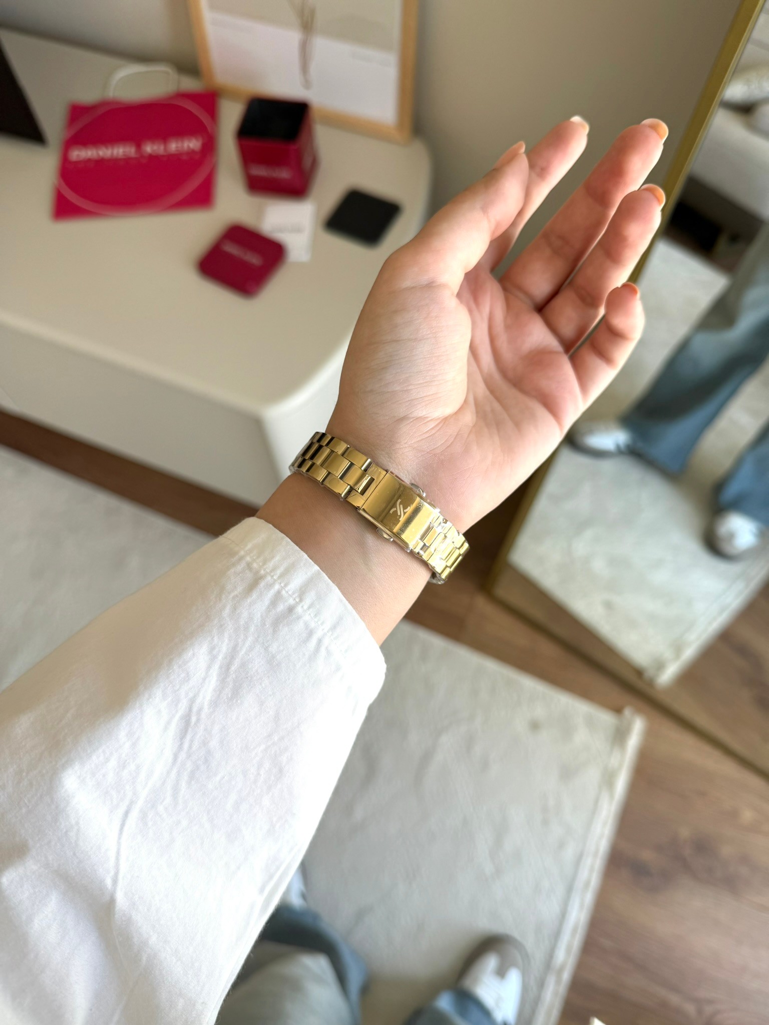 Daniel Klein Garantili Premium Kadın Kol Saati Gold Renk (Beyaz Kadran) RSDK-138