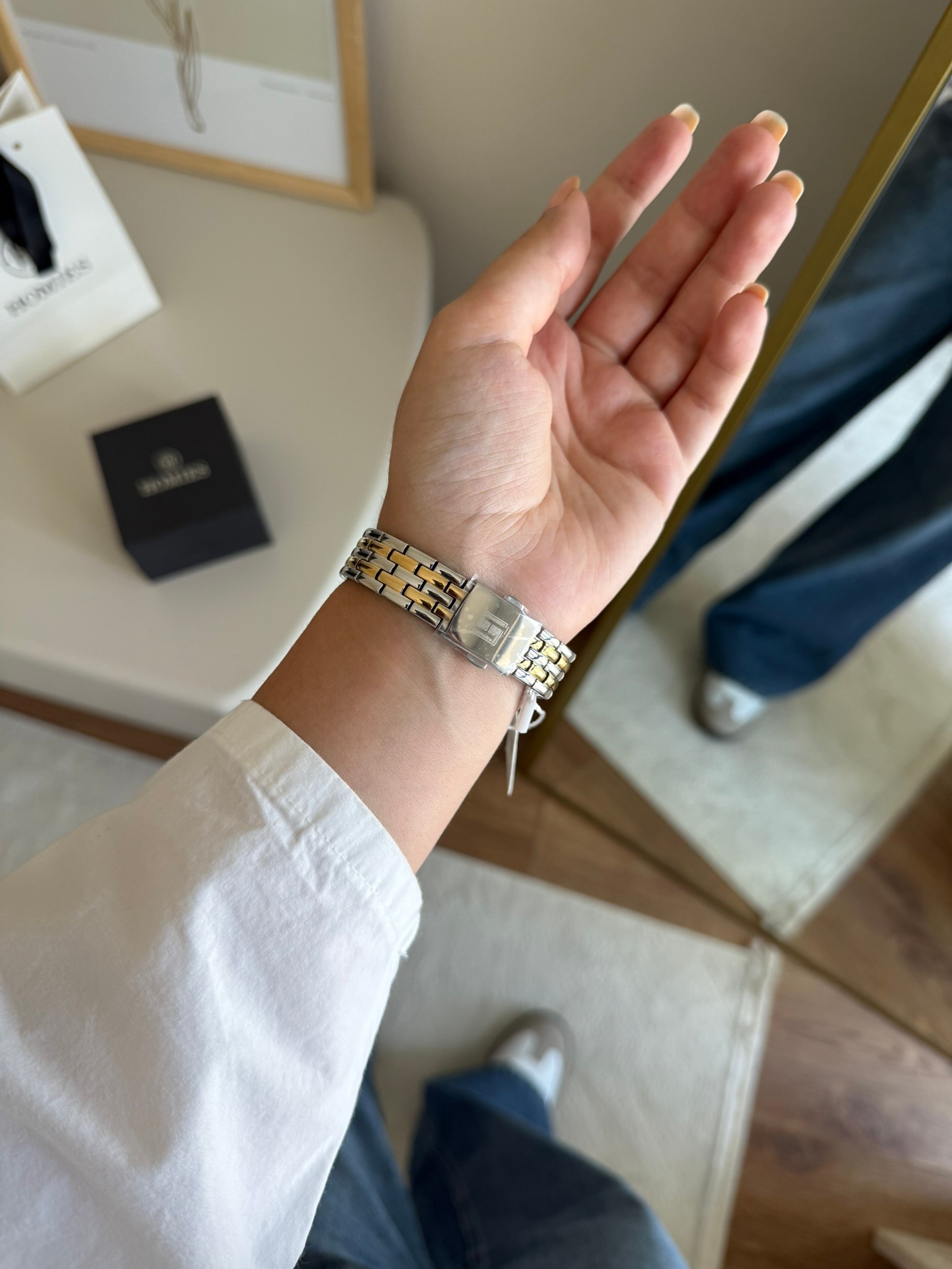 Homies Garantili Premium Kadın Kol Saati Gold-Gümüş (Beyaz Kadran) RSHMS-242