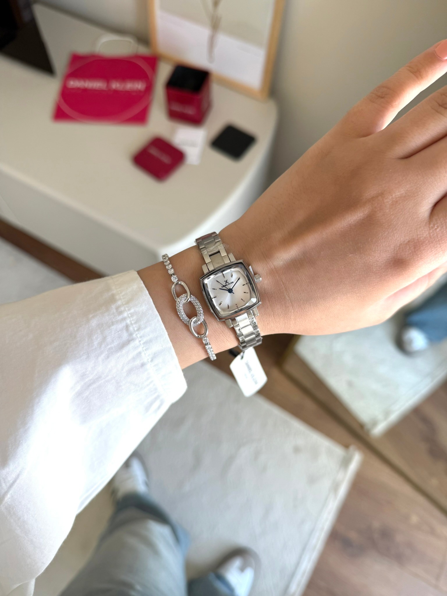 Daniel Klein Garantili Premium Kadın Kol Saati Gümüş Renk (Beyaz Kadran) RSDK-141