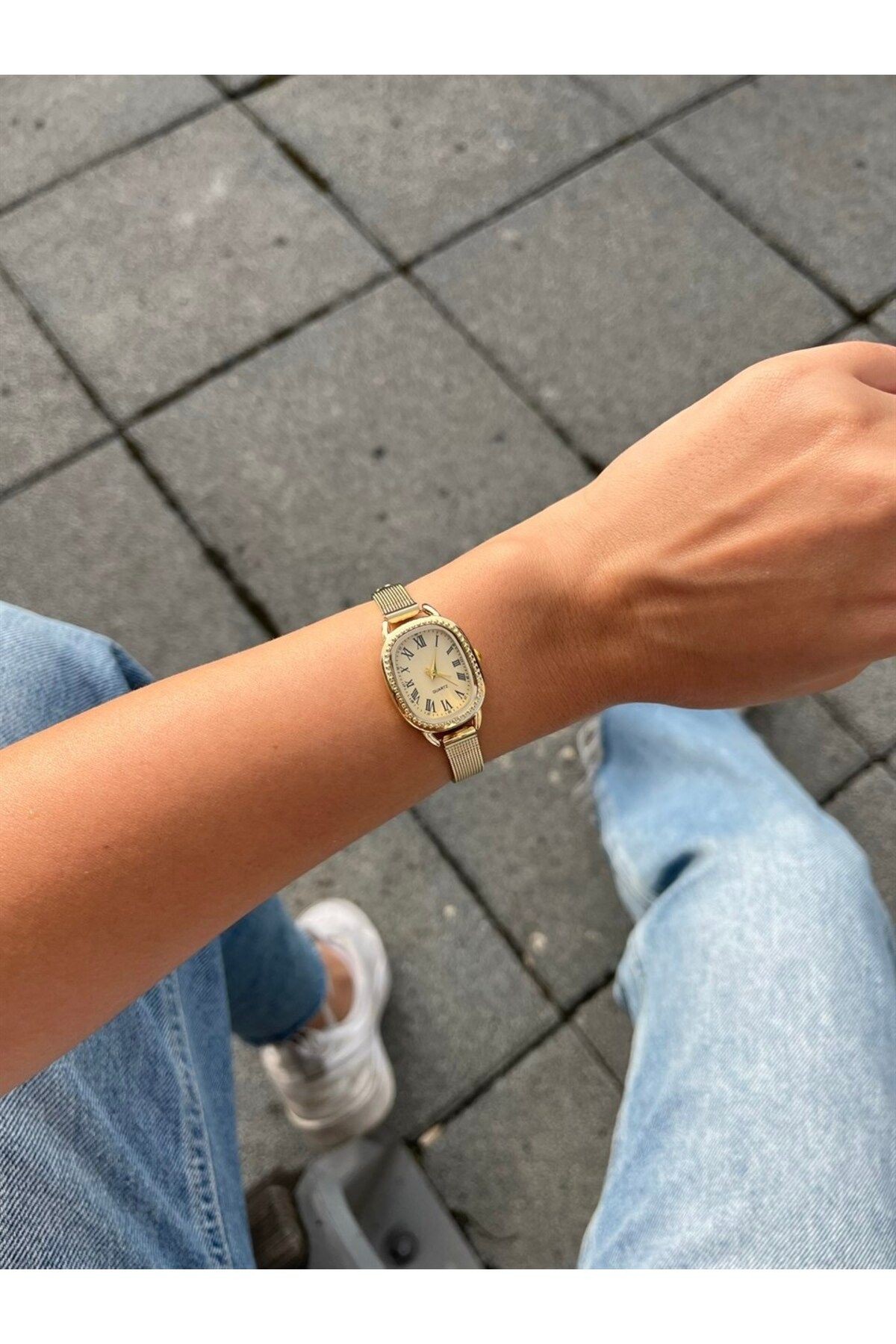 Sante Gold Hasır Kordon Saat