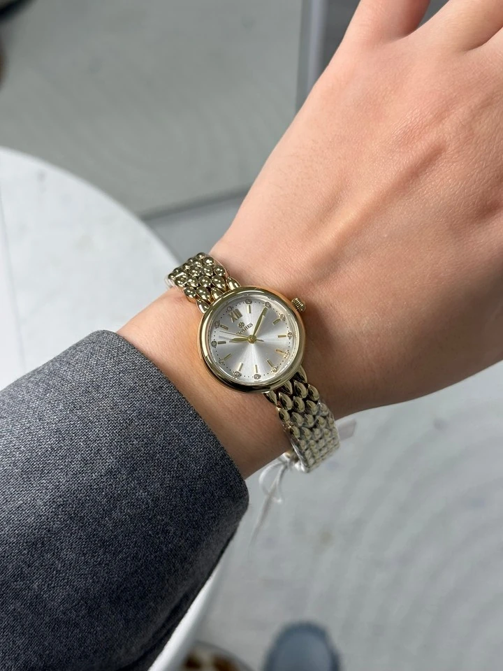 Homies Mekanizma Garantili Özel Kutulu Kadın Kol Saati Gold Kordon (Beyaz Kadran)