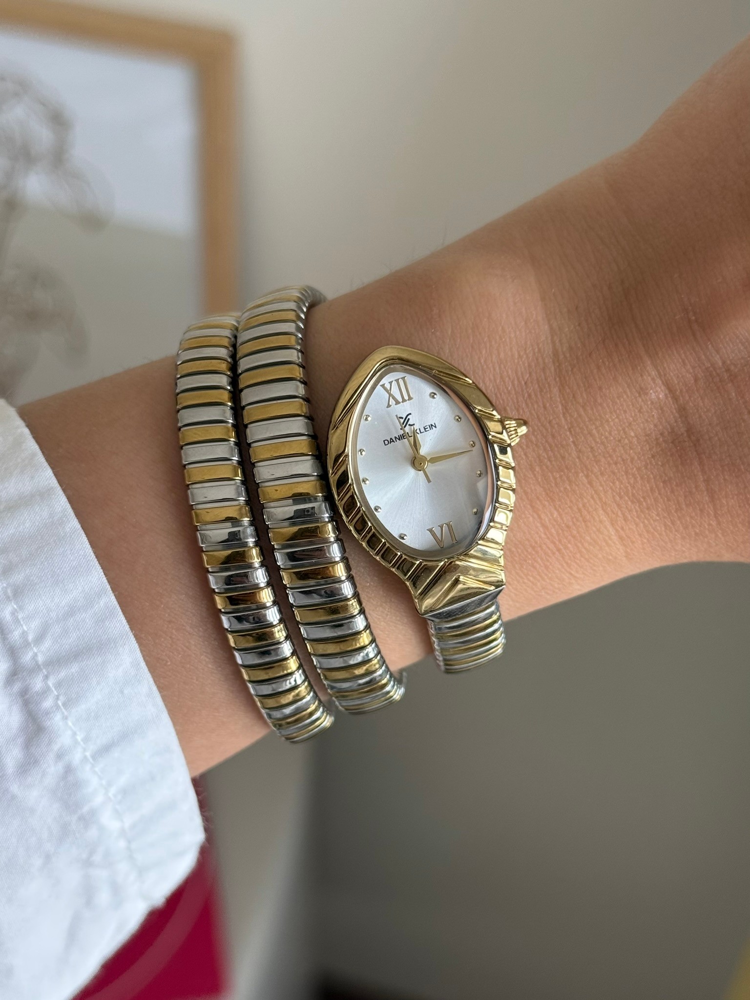 Daniel Klein Garantili Premium Kadın Kol Saati Gold-Gümüş Renk (Beyaz Kadran) RSDK-148