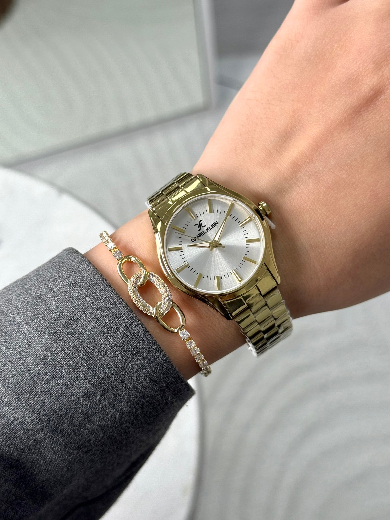 Daniel Klein Garantili Premium Kadın Kol Saati Gold Renk (Beyaz Kadran) RSDK-111