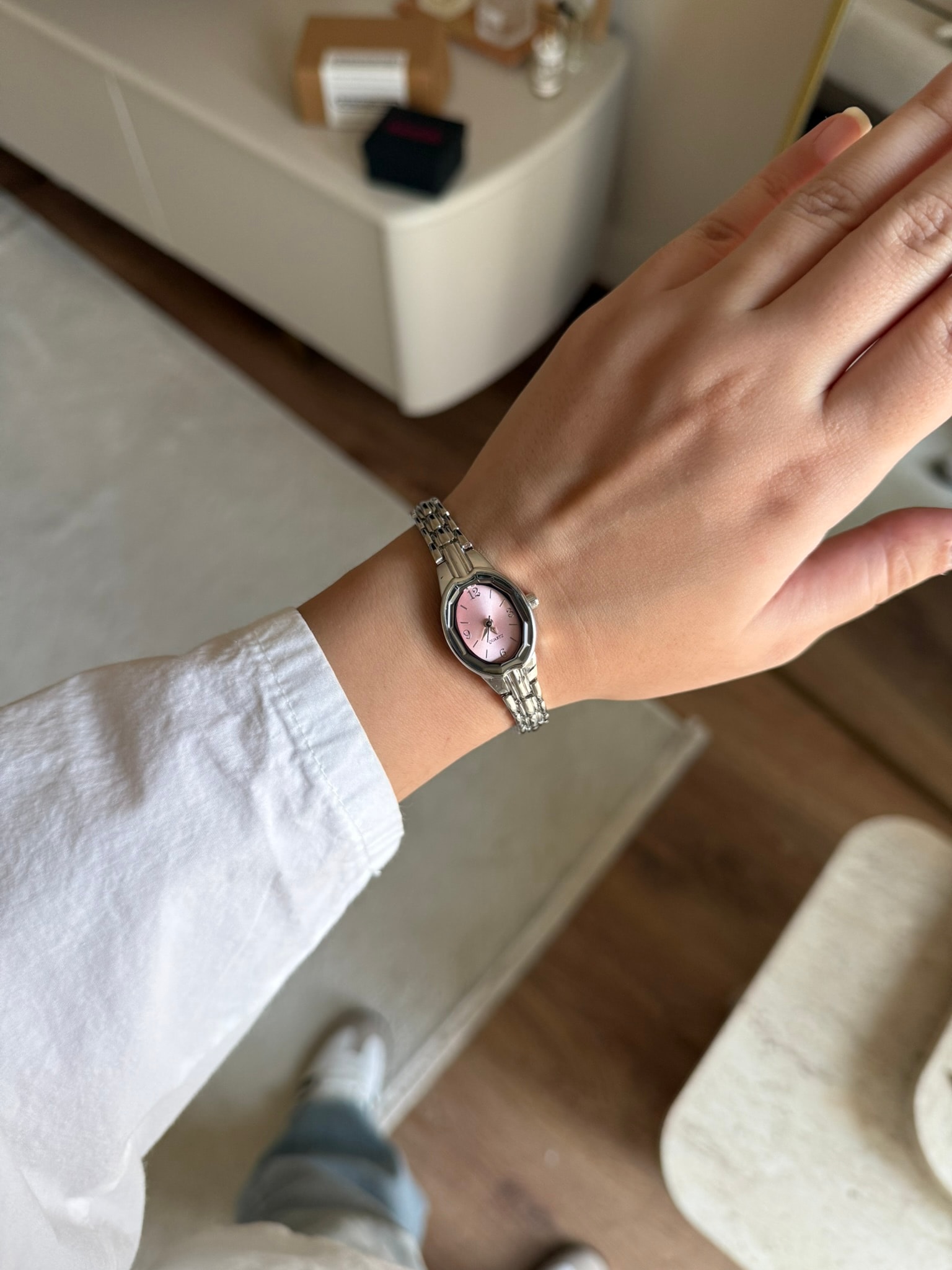 Bonfesa Minimal Kadın Kol Saati Gümüş (Pembe Kadran)