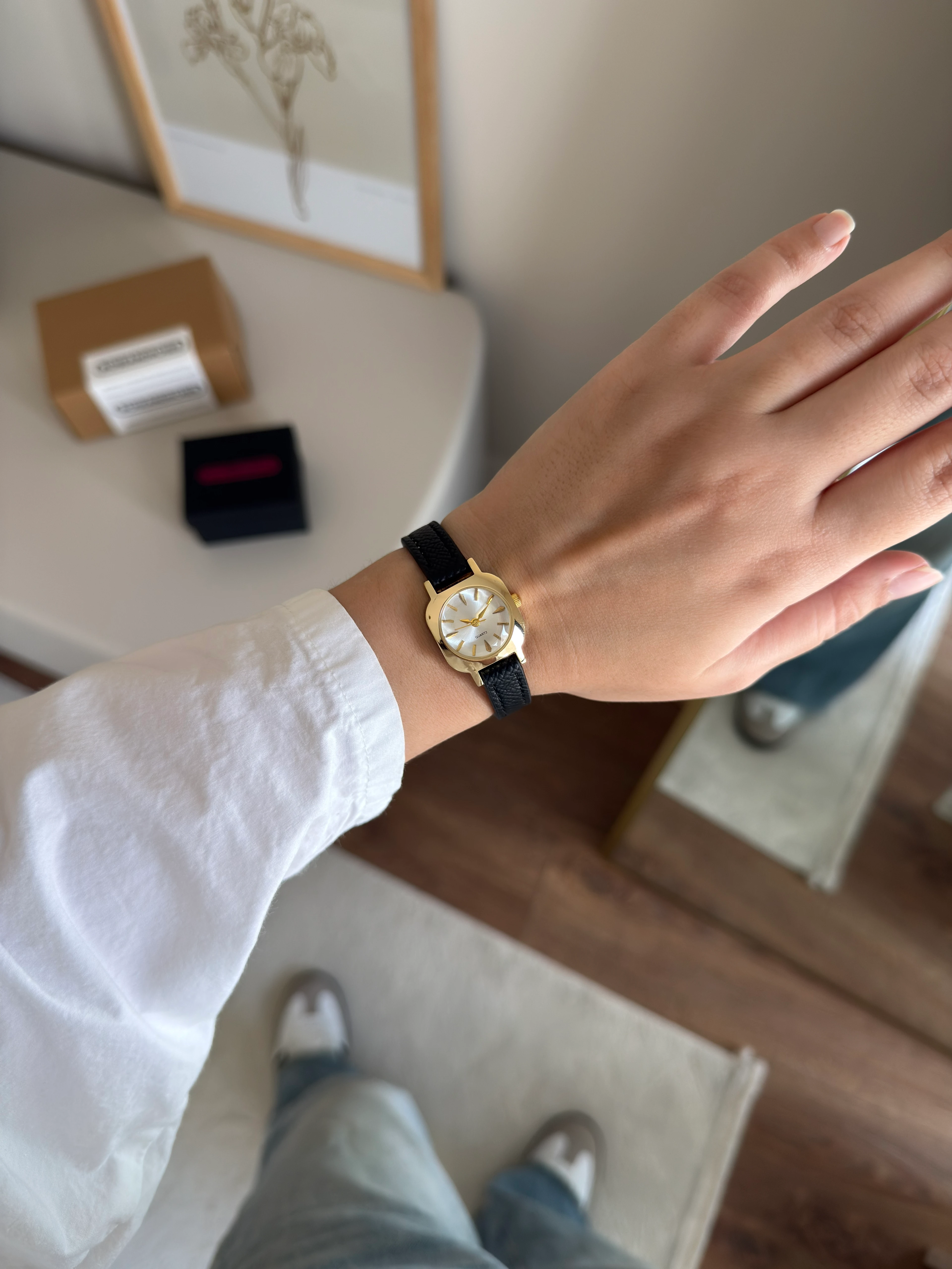 Bowie Vintage Model Deri Kayış Kadın Kol Saati - Siyah