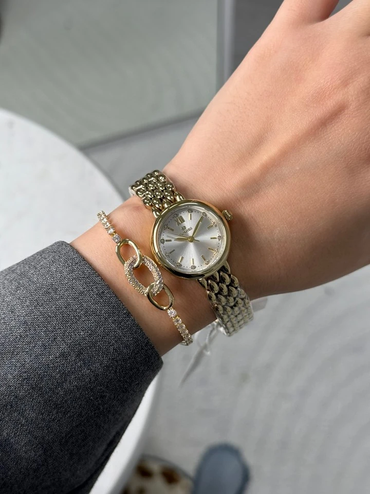 Homies Mekanizma Garantili Özel Kutulu Kadın Kol Saati Gold Kordon (Beyaz Kadran)