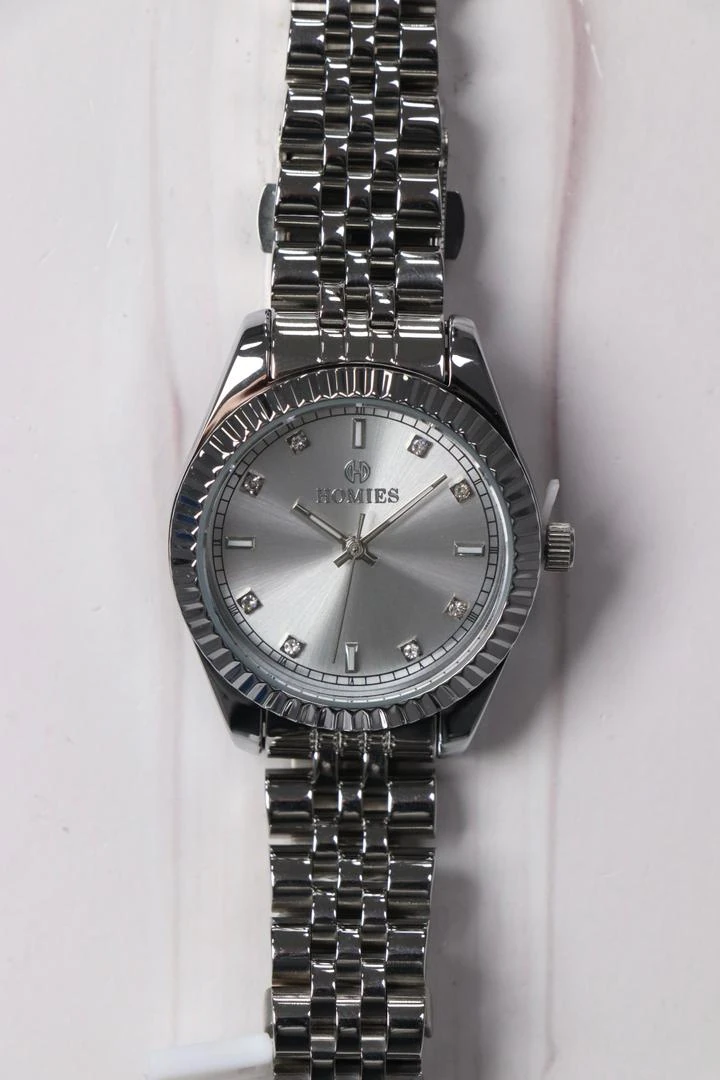 Homies Mekanizma Garantili Kadın Kol Saati Gümüş Kordon (Beyaz Kadran)