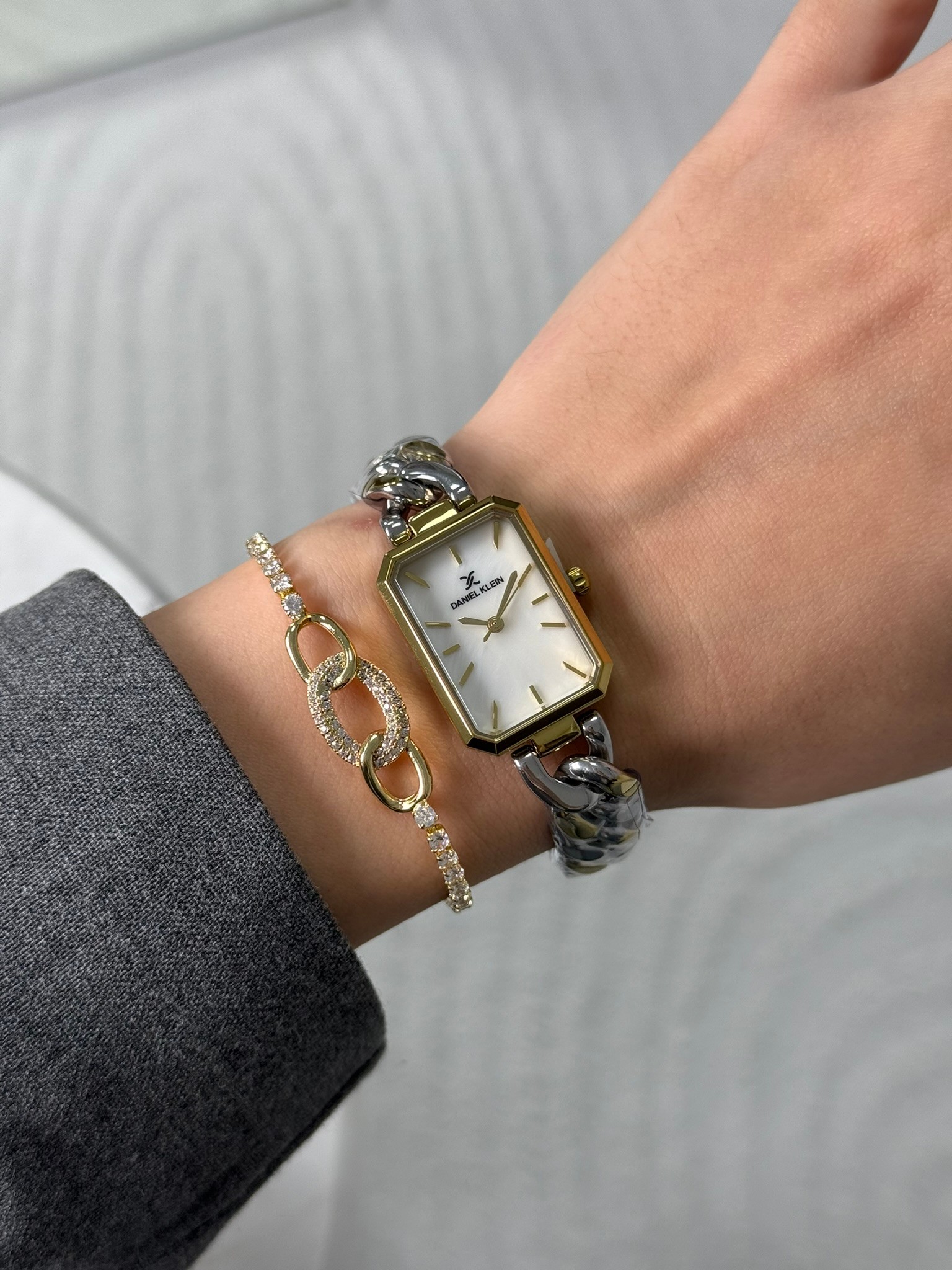Daniel Klein Garantili Premium Kadın Kol Saati Gold-Gümüş Renk (Beyaz Kadran) RSDK-056