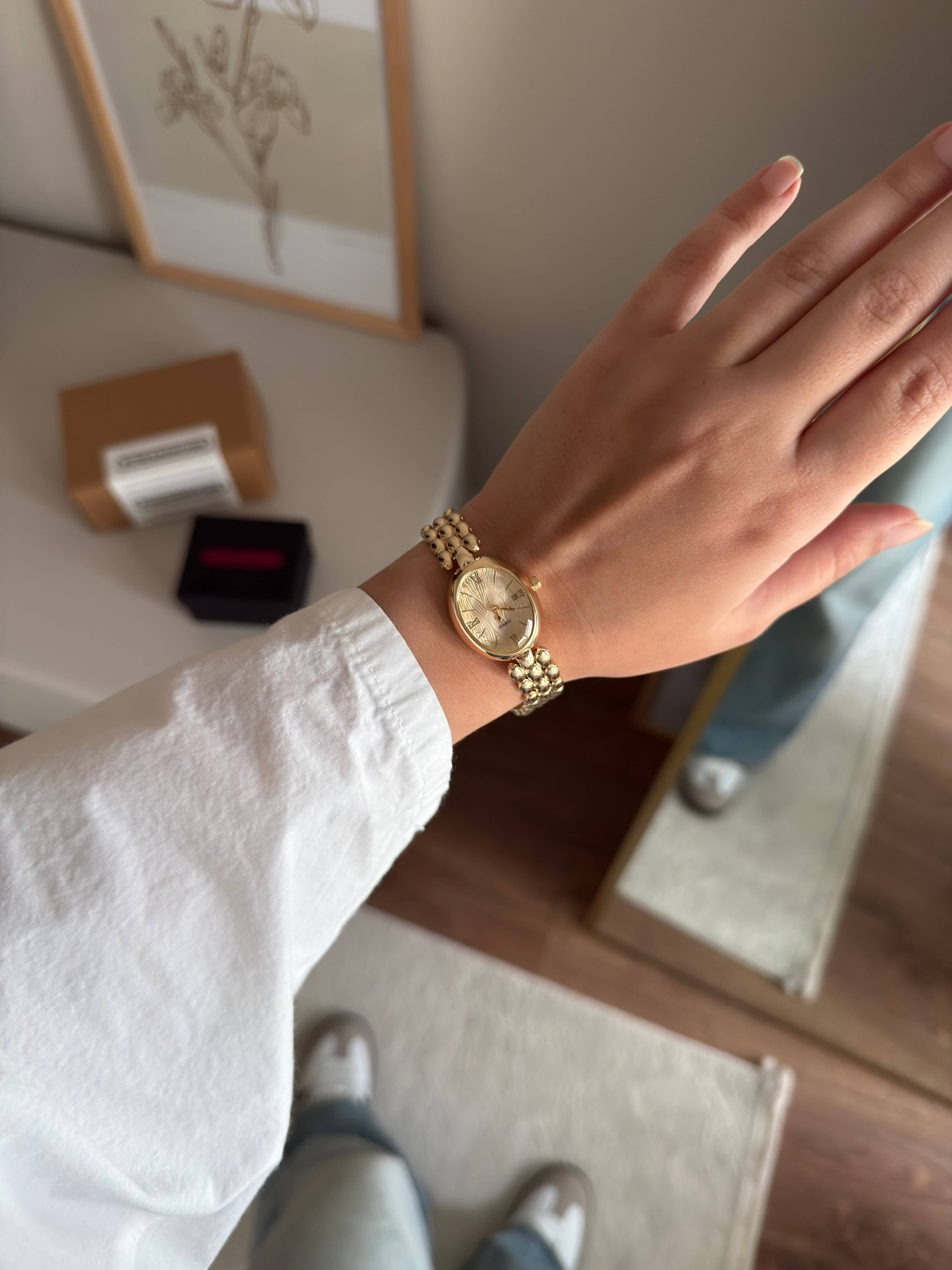 Aria Vintage Model Kadın Kol Saati Gold (Gold Kadran)
