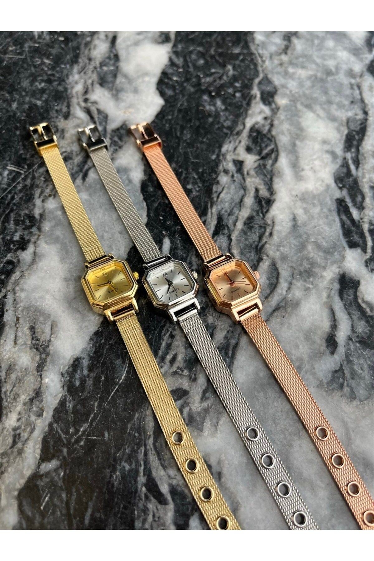 Mini Gold Hasır Kordon Saat