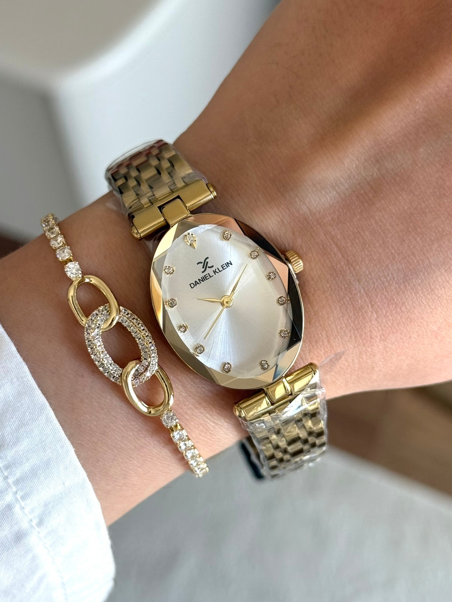 Daniel Klein Garantili Premium Kadın Kol Saati Gold Renk (Beyaz Kadran) RSDK-129
