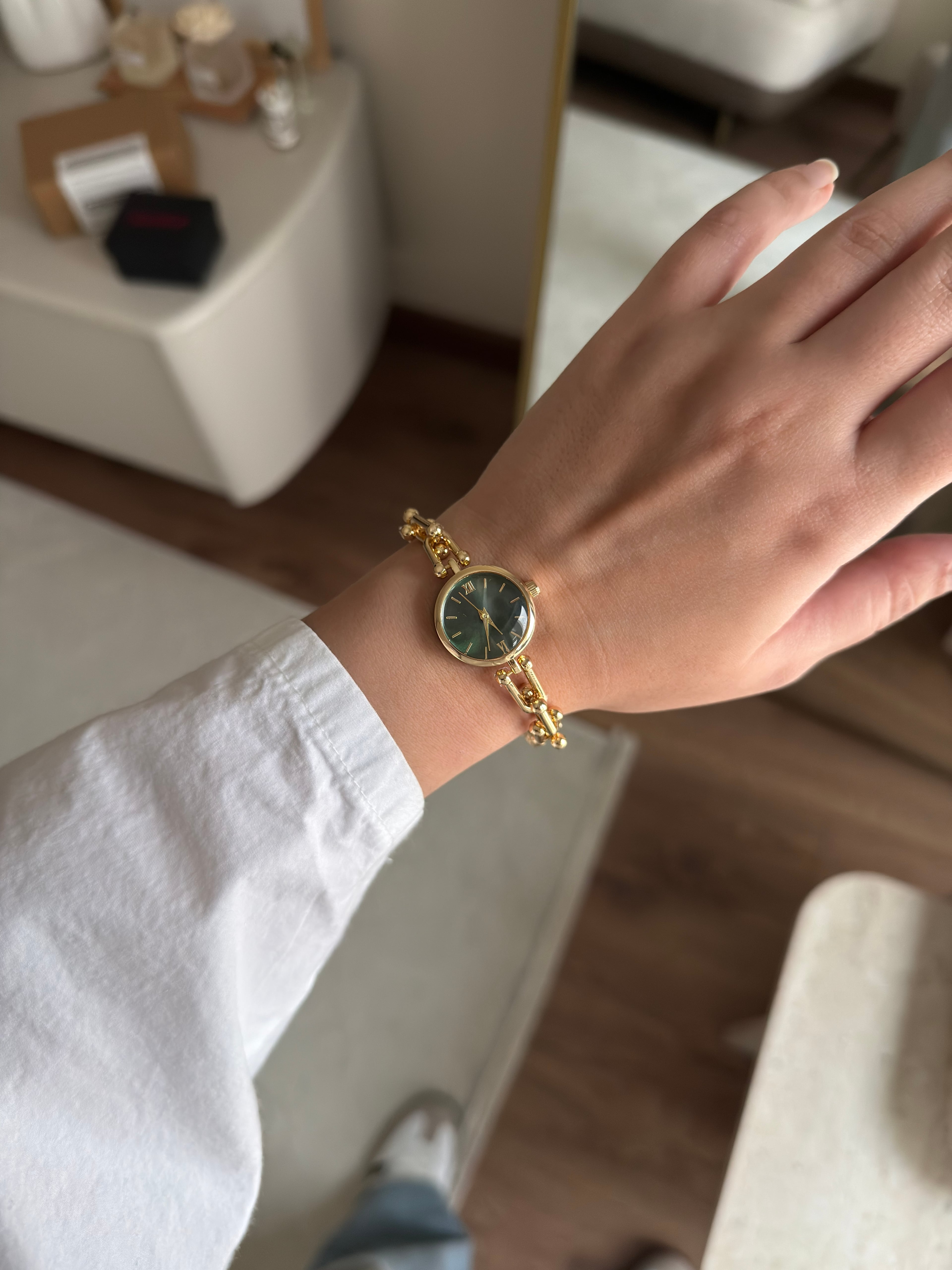 Tiffe Muadi Model Kadın Kol Saati Gold (Yeşil Kadran)