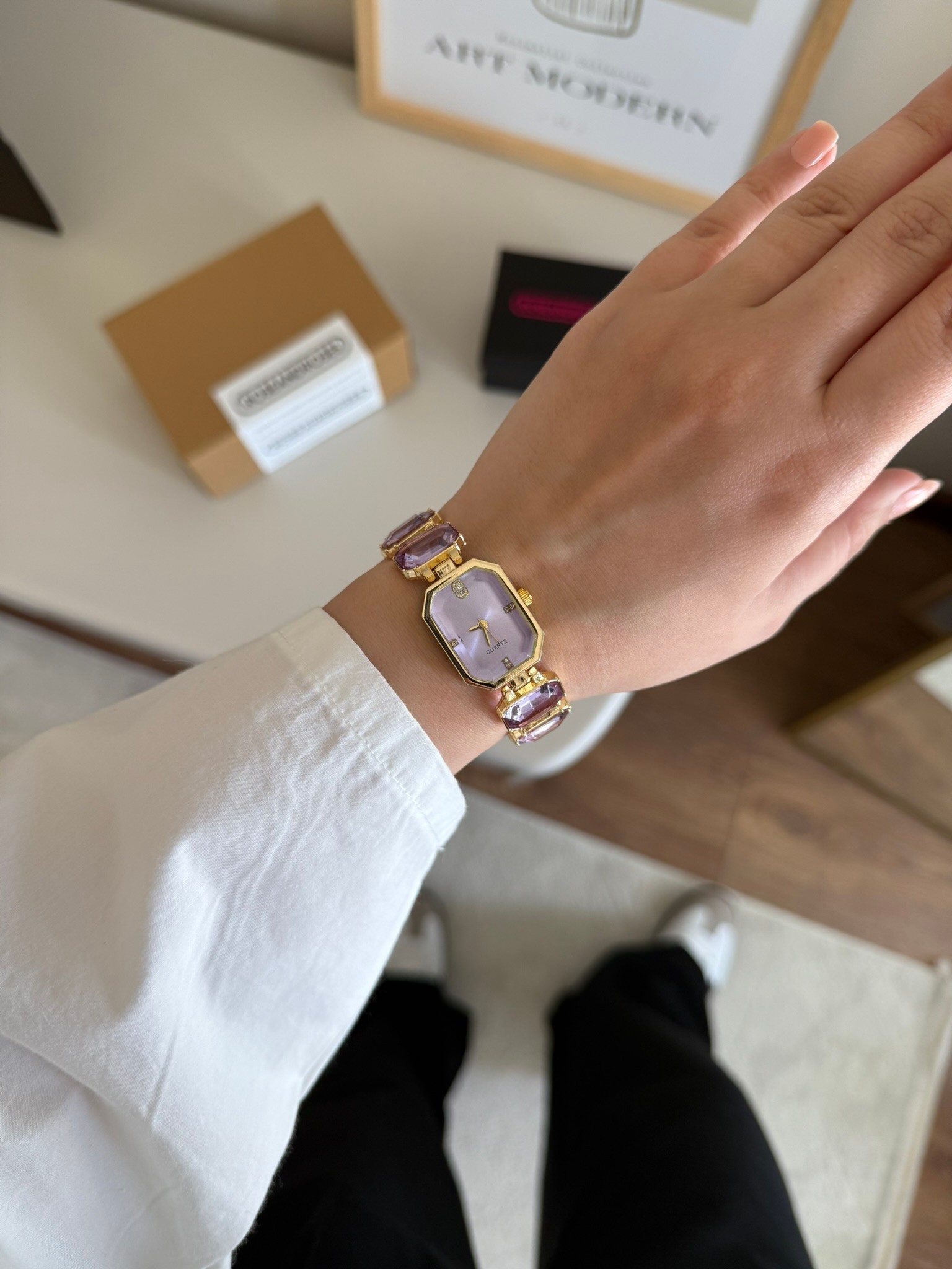 Sw Yeni Model Taşlı Kadın Kol Saati Gold Pembe