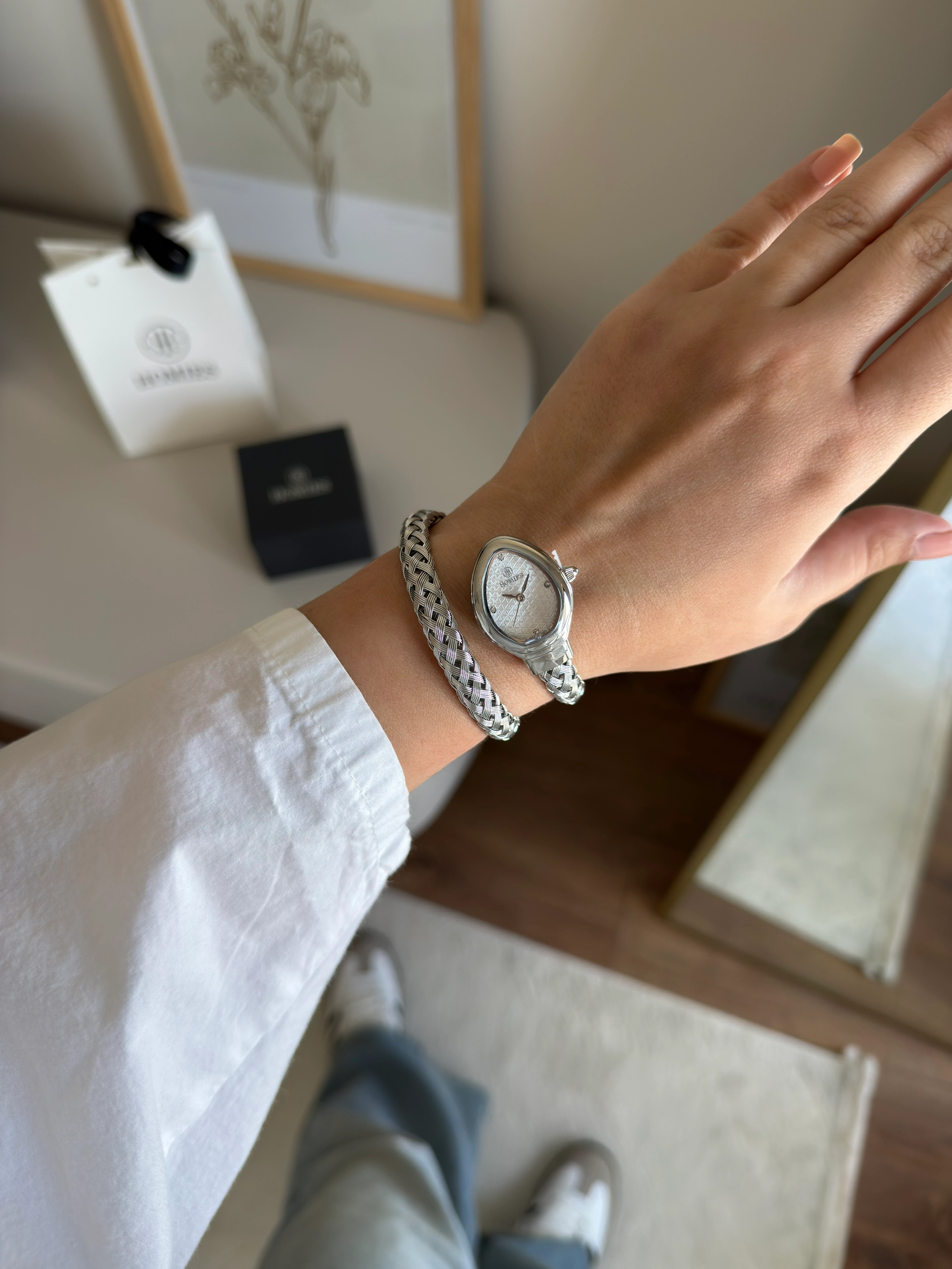 Homies Garantili Premium Kol Saati Gümüş (Beyaz Kadran) RSHMS-262