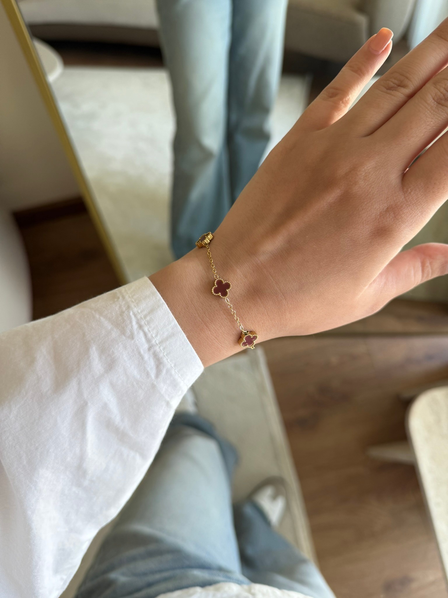 VC Orta Boy Orijinal Model Bileklik Gold Bordo