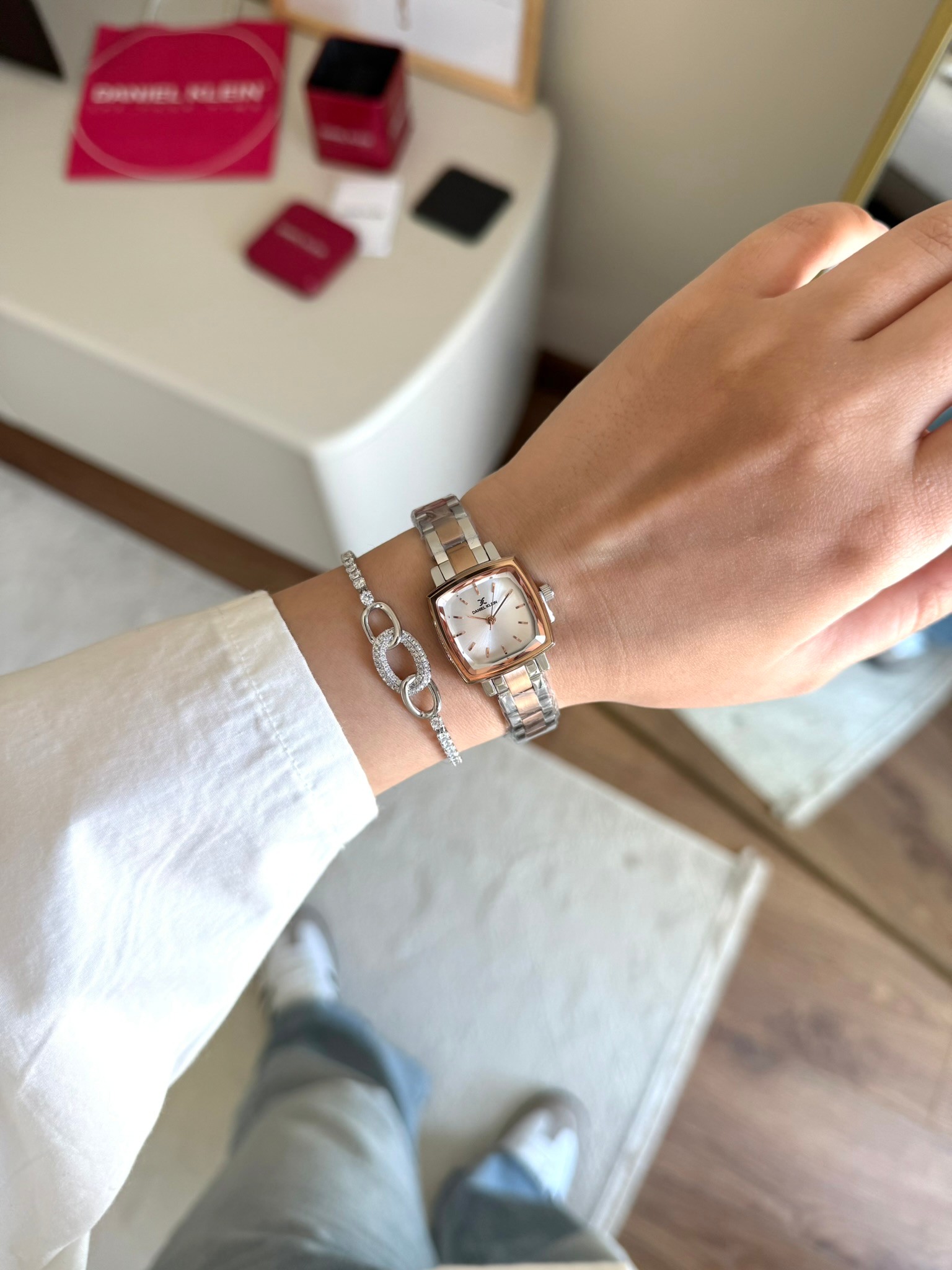 Daniel Klein Garantili Premium Kadın Kol Saati Rose-Gümüş Renk (Beyaz Kadran) RSDK-142