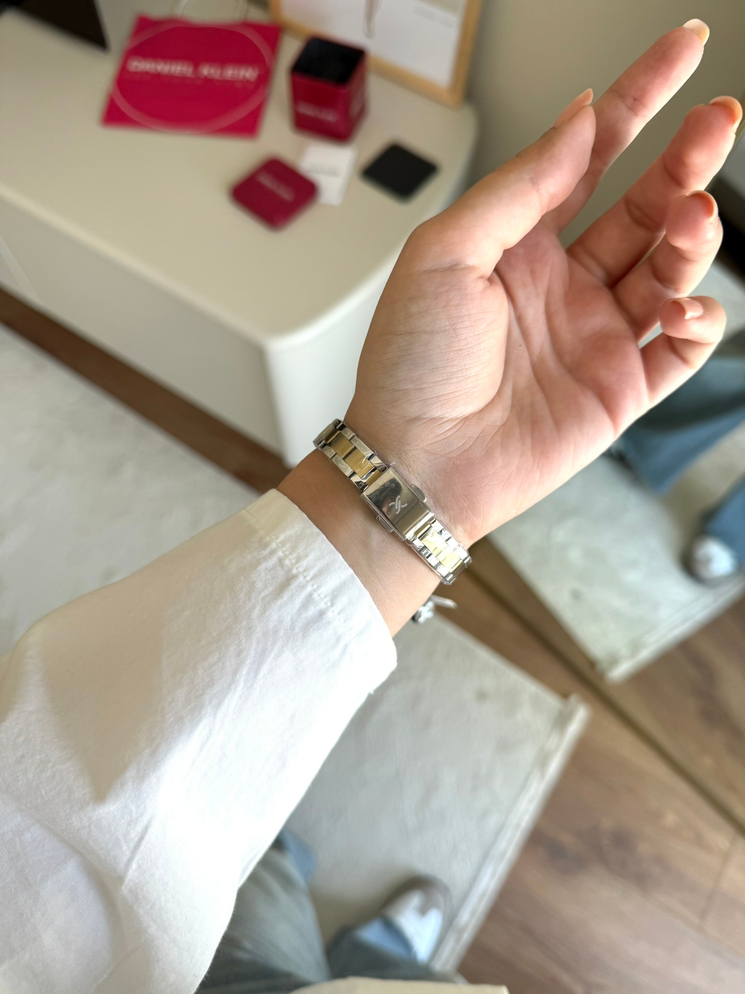 Daniel Klein Garantili Premium Kadın Kol Saati Gold-Gümüş Renk (Beyaz Kadran) RSDK-143