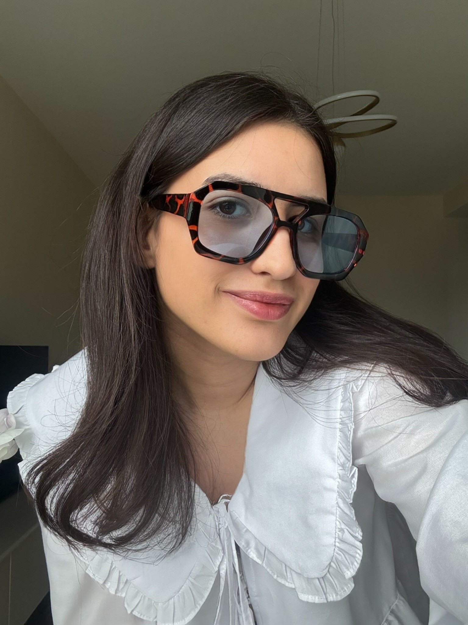 Vehile Orijinal Model Güneş Gözlüğü Leopar Çerçeve Mavi Cam