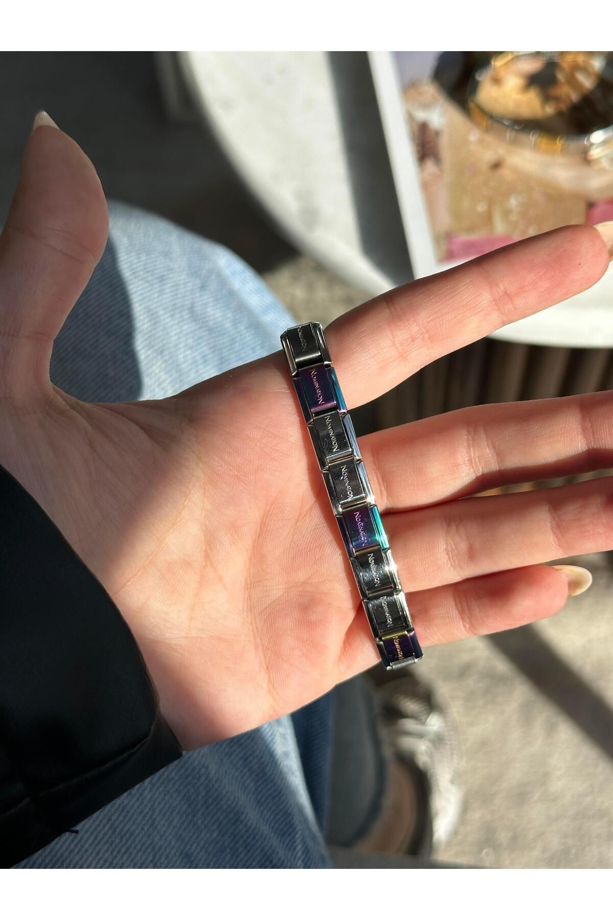 Nomi Orijinal Marka Muadil Çelik Bileklik Hologram Renkli Geçişli