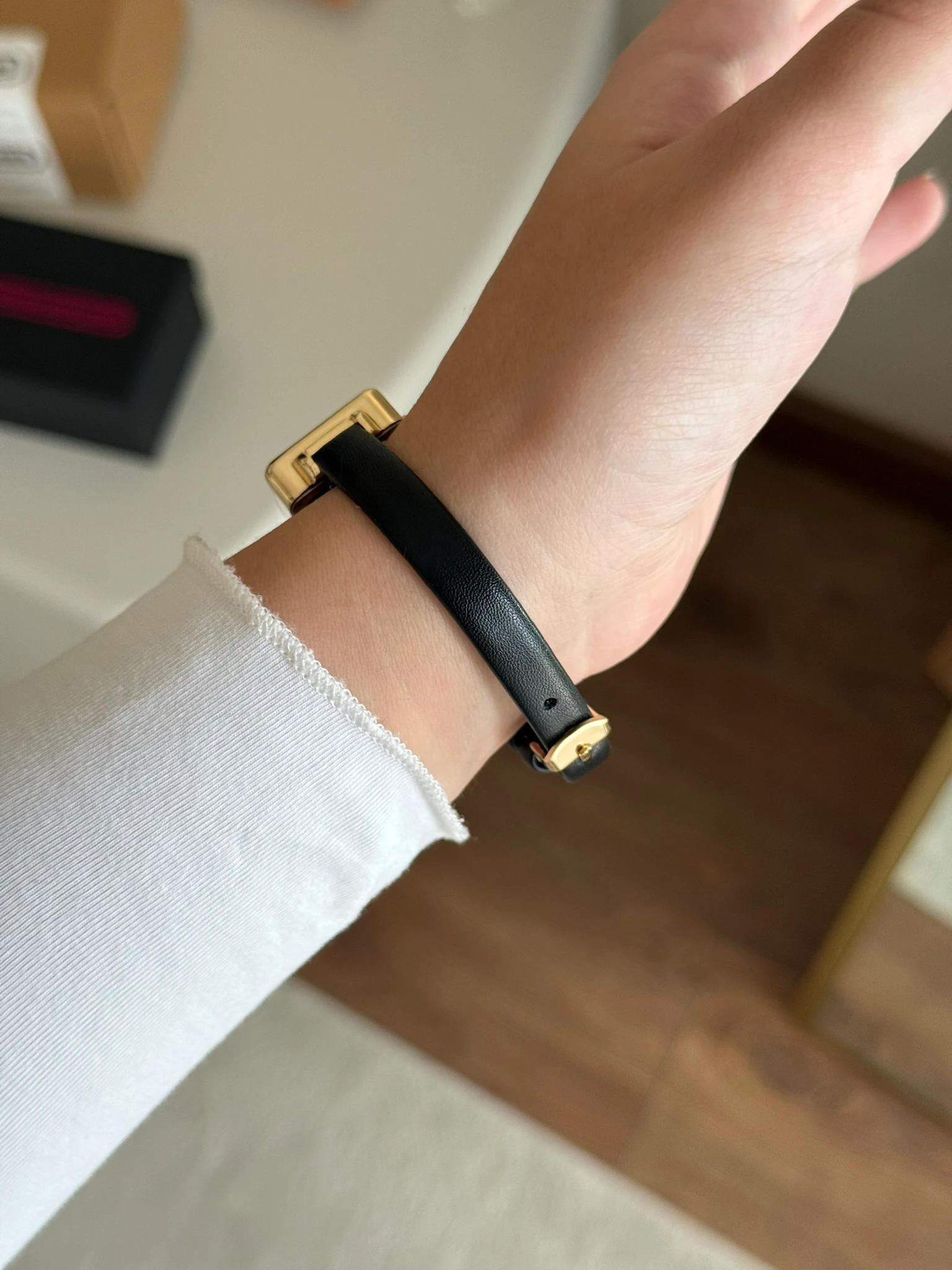 Gaeta Kare Vintage Model Deri Kayış Kadın Kol Saati - Siyah