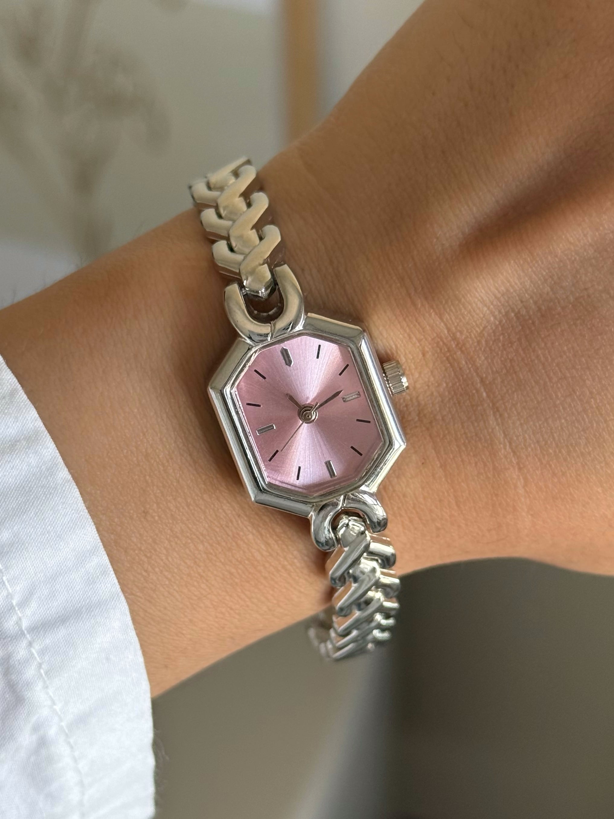 Serry Minimal Yeni Sezon Kadın Kol Saati Gümüş (Pembe Kadran)