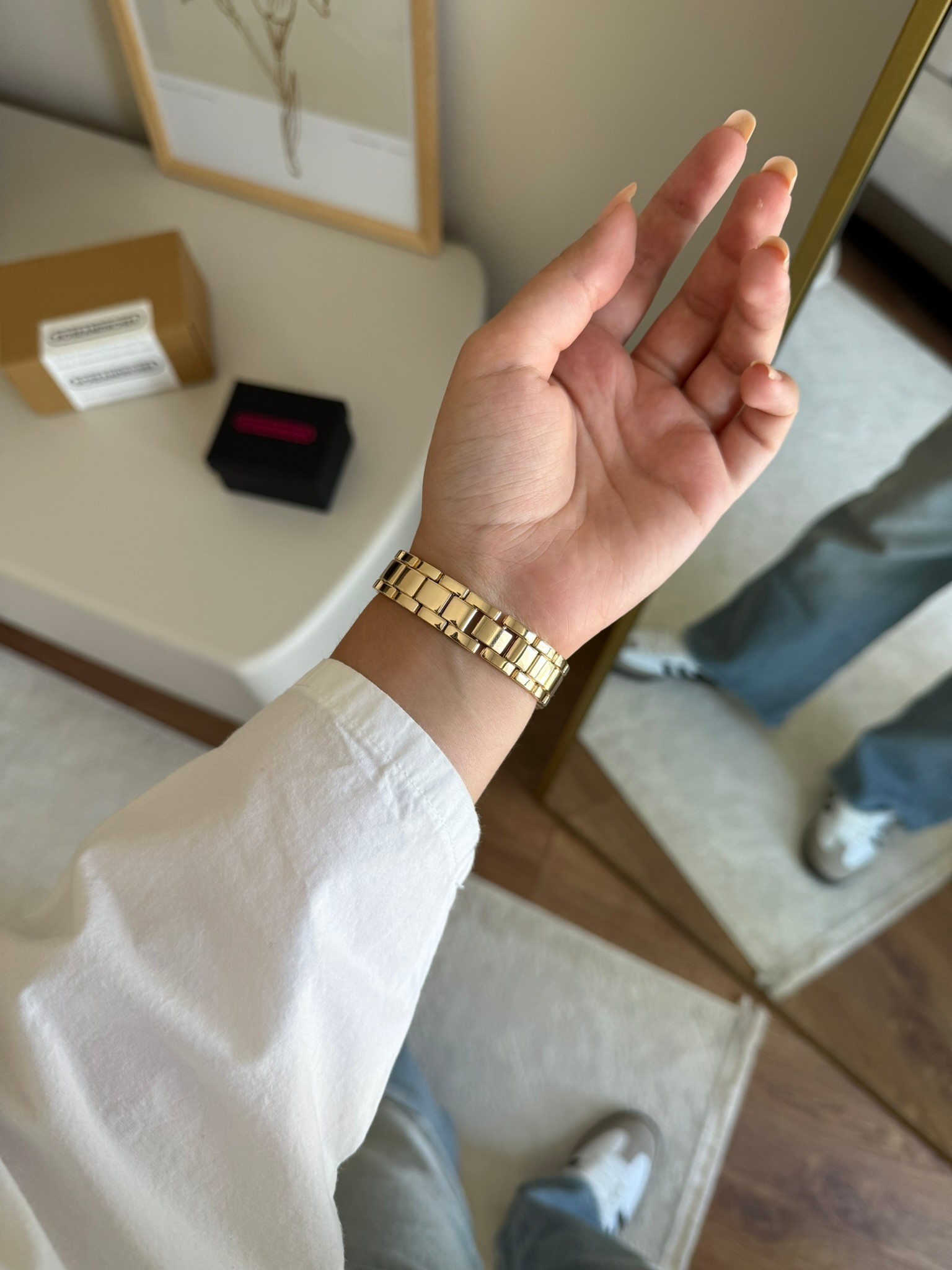 Ambre Özel Tasarım Yeni Sezon Rakamlı Kol Saati Gold (Beyaz Kadran)