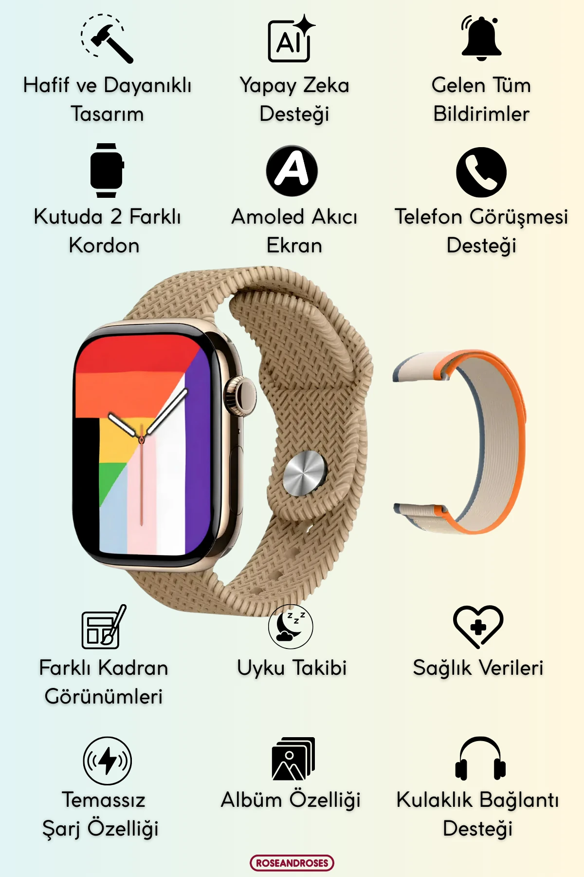 HK11 PRO MAX Çok Fonksiyonel Akıllı Saat - Çöl Titanyum