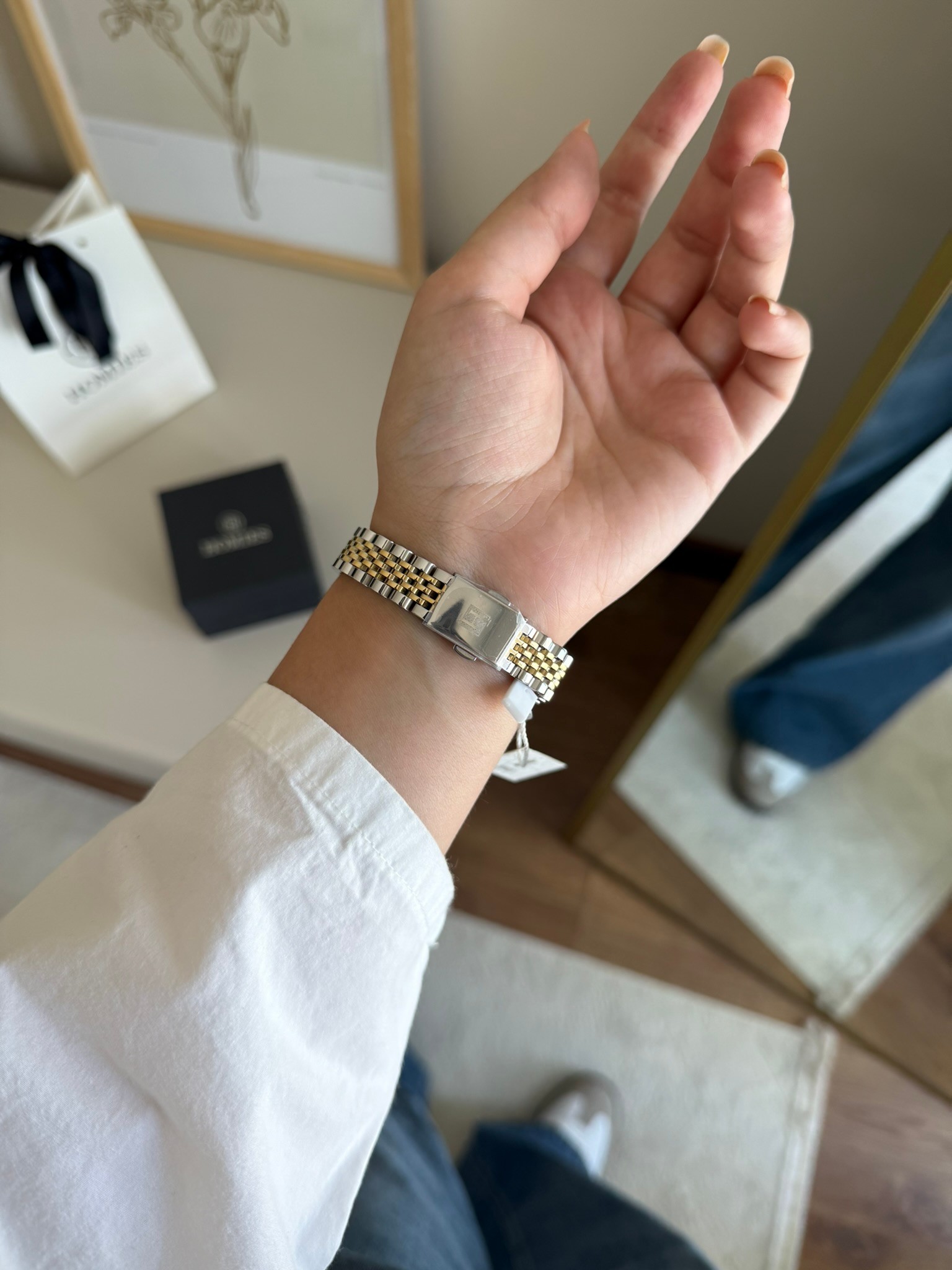 Homies Garantili Premium Kadın Kol Saati Gold-Gümüş (Beyaz Kadran) RSHMS-235