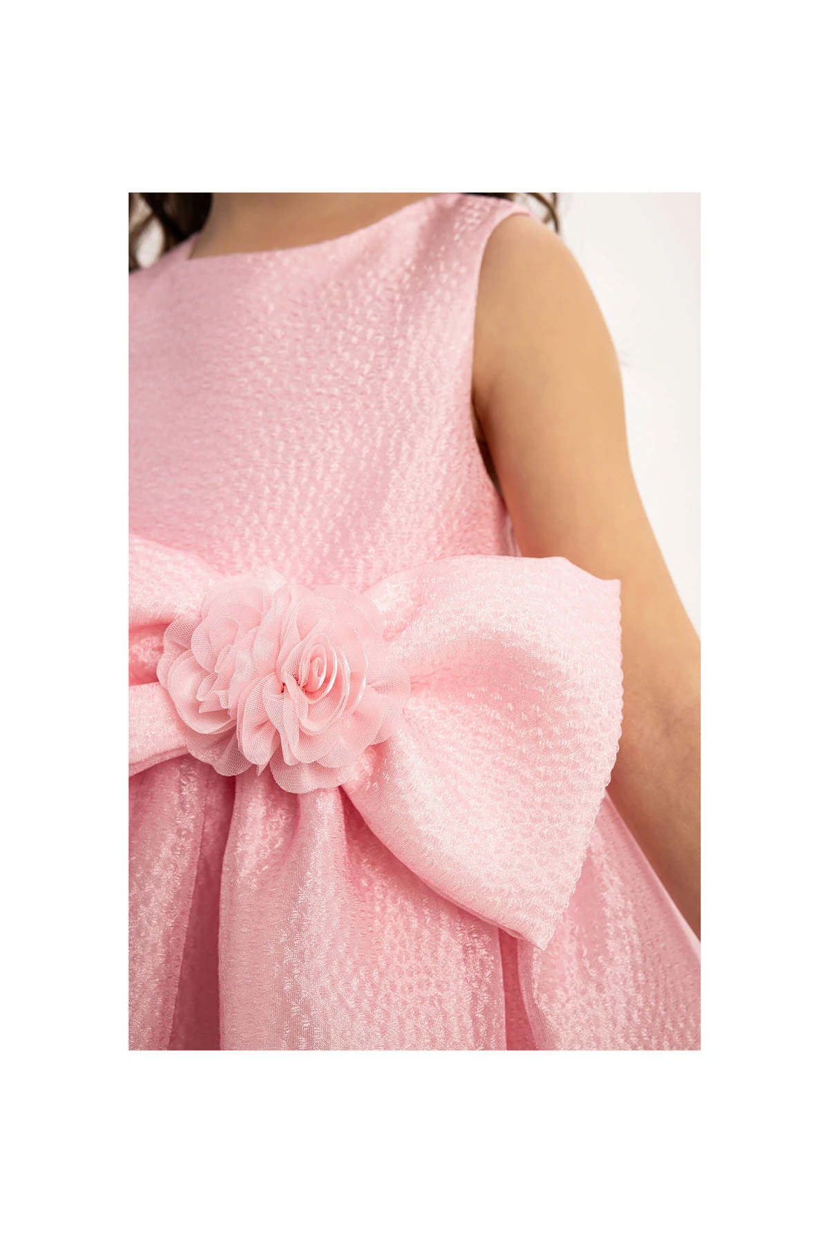 Rosy Elegance Elbise & Saç Aksesuarlı 2’li Takım