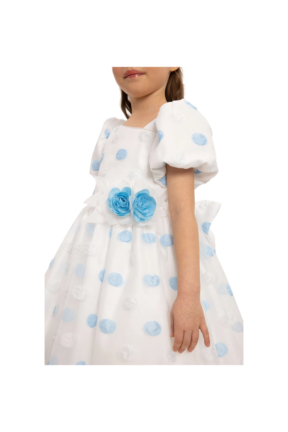 Polka Dot Elbise & Saç Aksesuarlı 2’li Takım