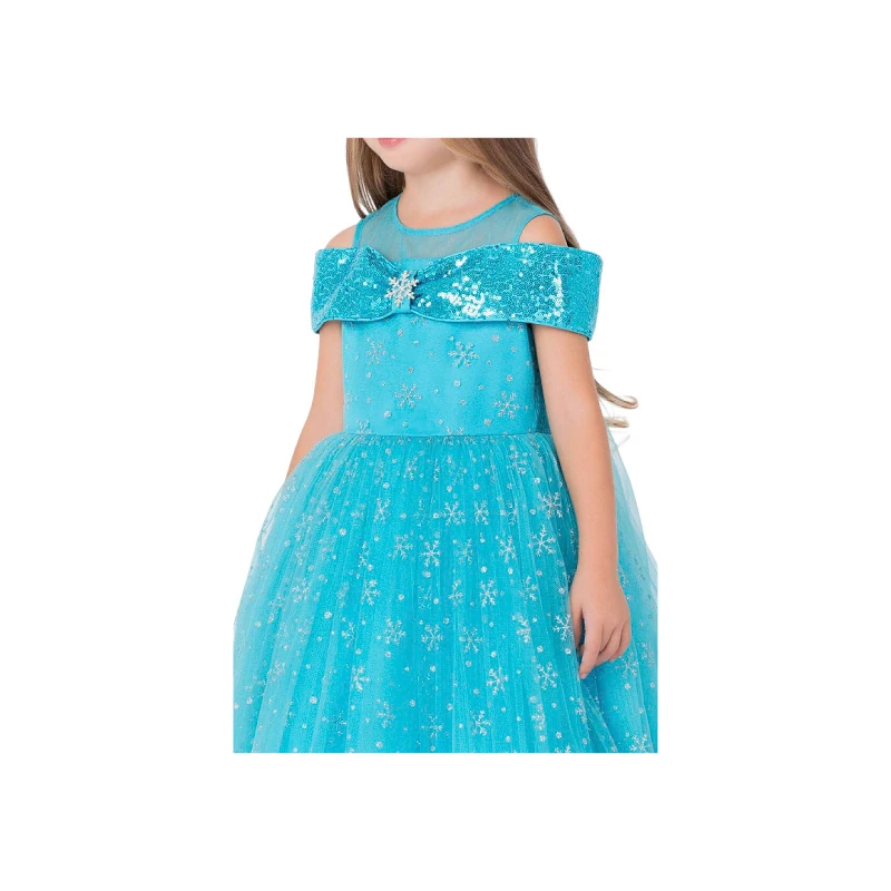 Blue Girls Snow Kingdom Princess Kostüm