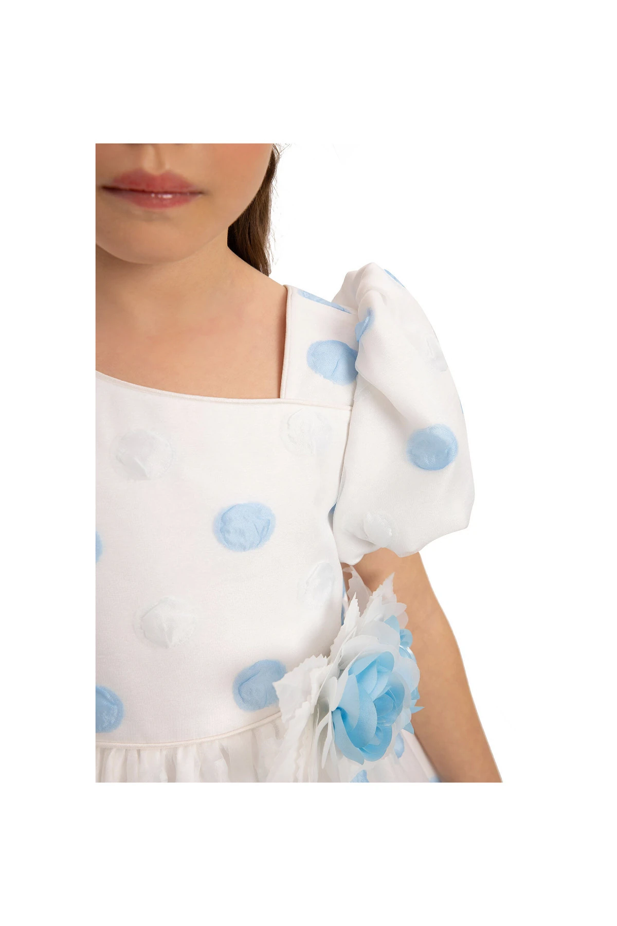 Polka Dot Elbise & Saç Aksesuarlı 2’li Takım